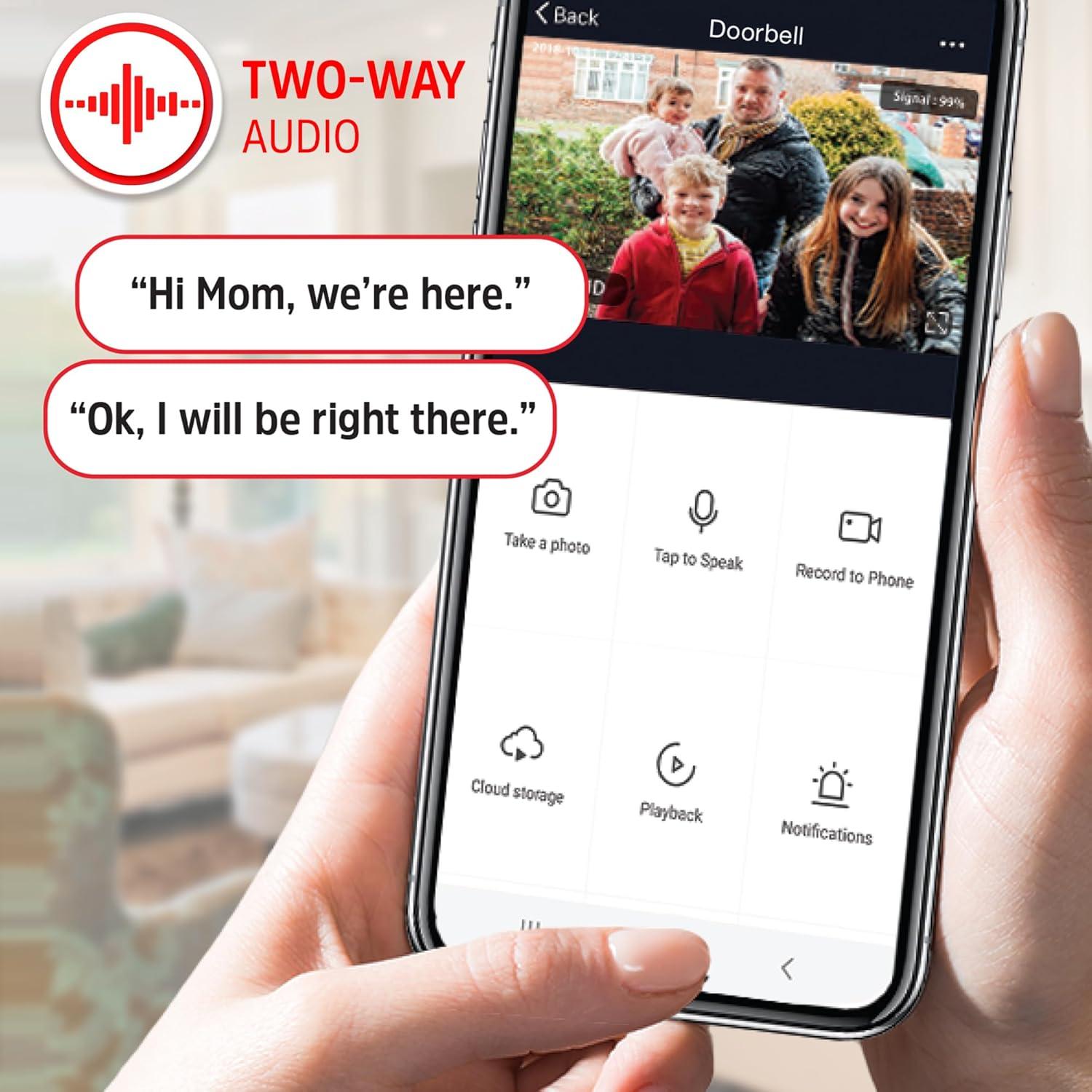 Energizer Timbre Smart 2K Cableado con Audio y Visión Nocturna