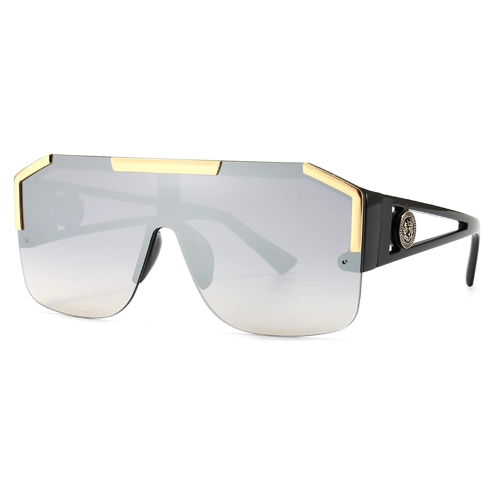 Gafas de Sol Cuadradas AIEYEZO Espejo Plateado 72mm