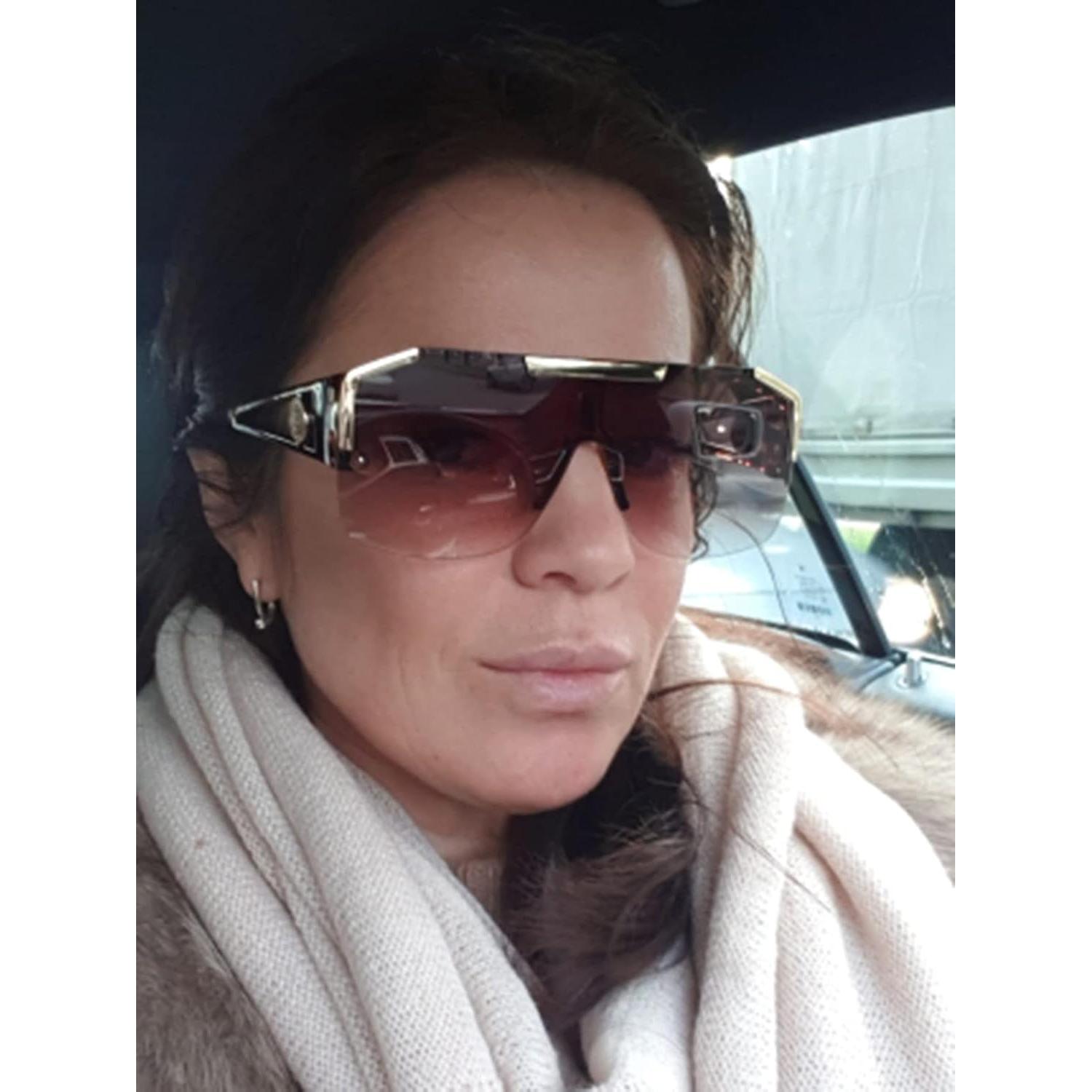 AIEYEZO Gafas de sol cuadradas grandes con lente plana