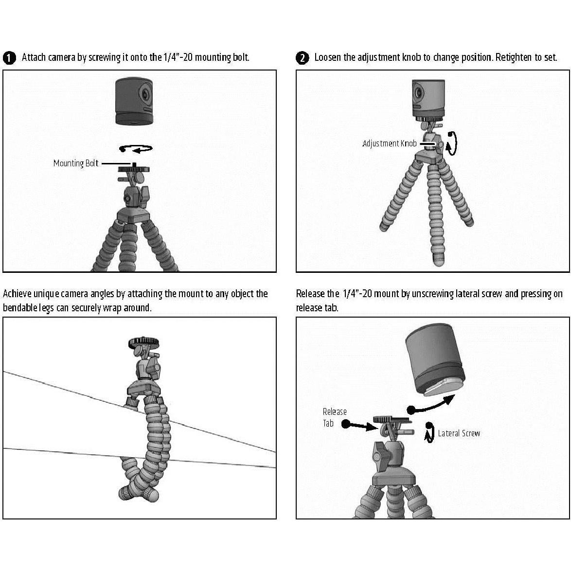 Trípode ARKON Mounts para Cámara Mevo 27.94 cm Flexible