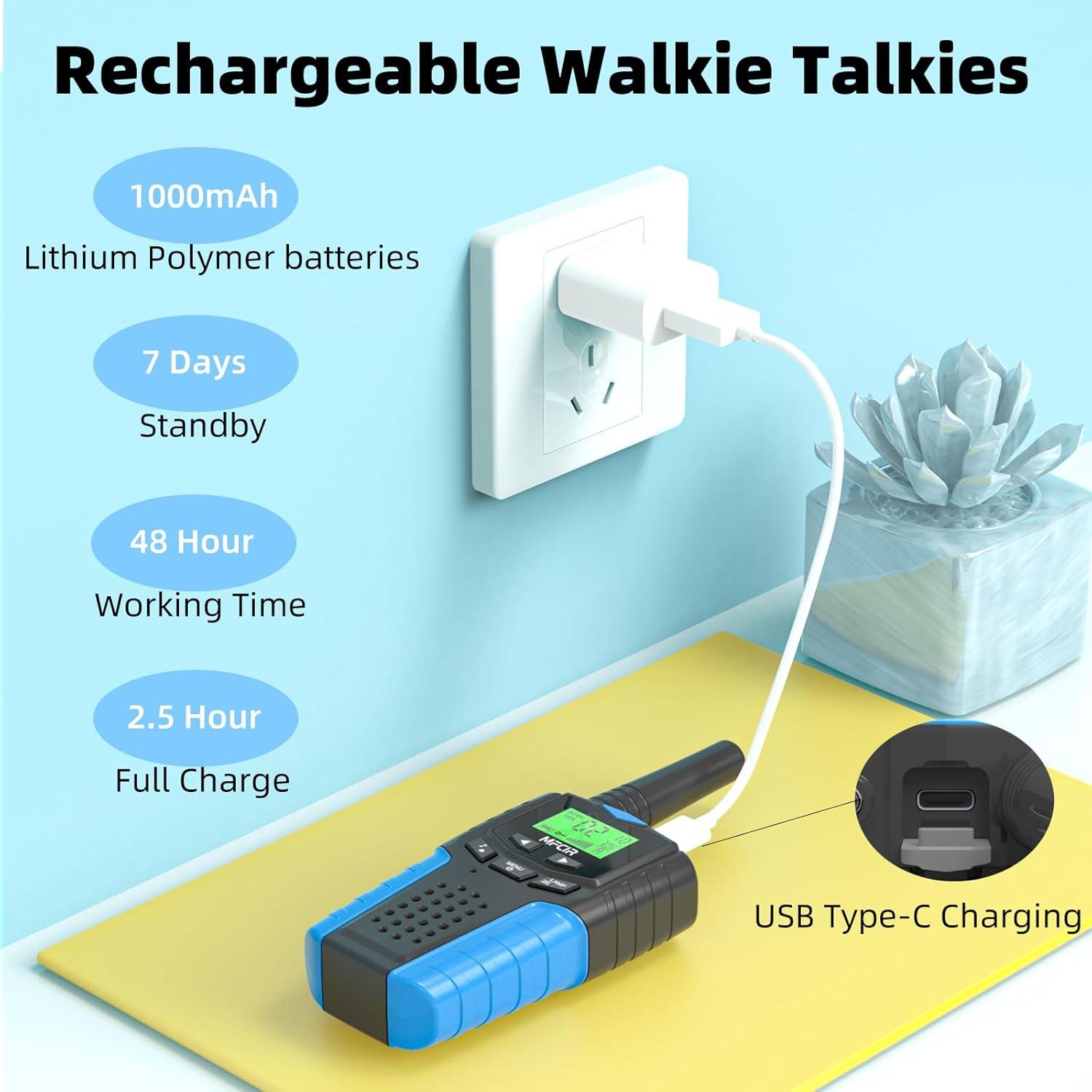 Walkie Talkies Recargables Niños 4,83 km 22 Canales