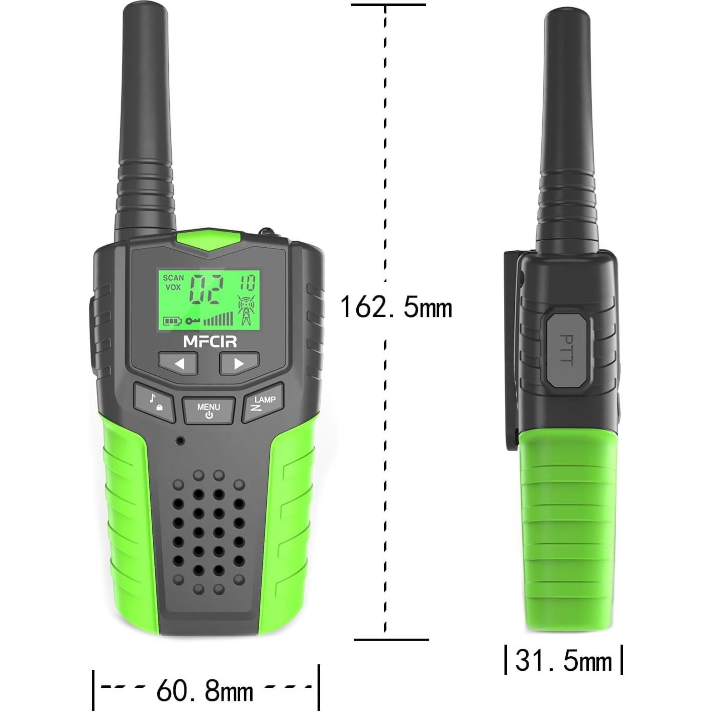 Walkie Talkies Recargables Niños 4,83 km 22 Canales