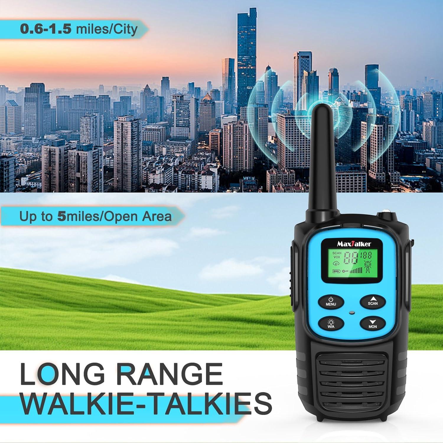 Walkie Talkies MaxTalker MT10 Recargables 6 Pzs 22 Canales