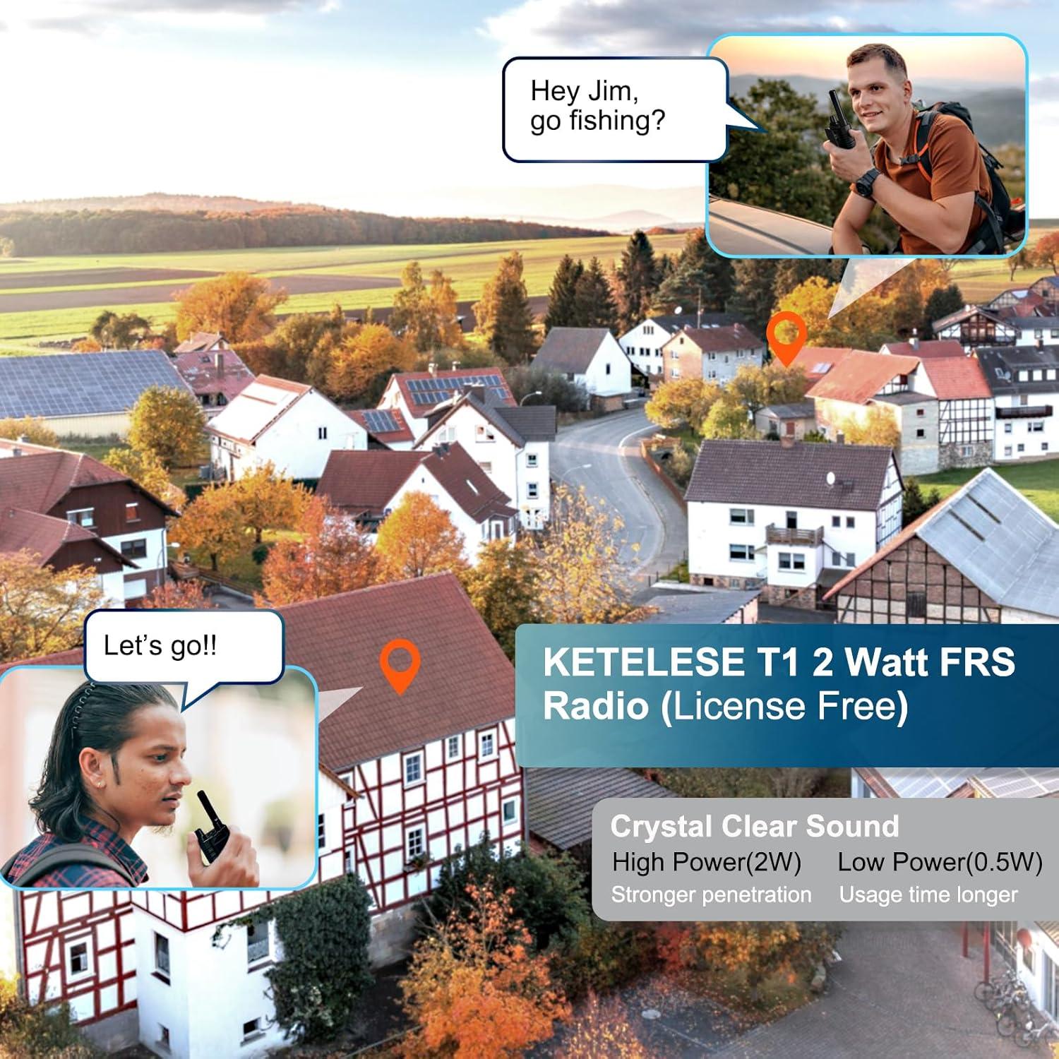 Walkie Talkies KETELESE T1 FRS 6 Unidades Recargables USB-C