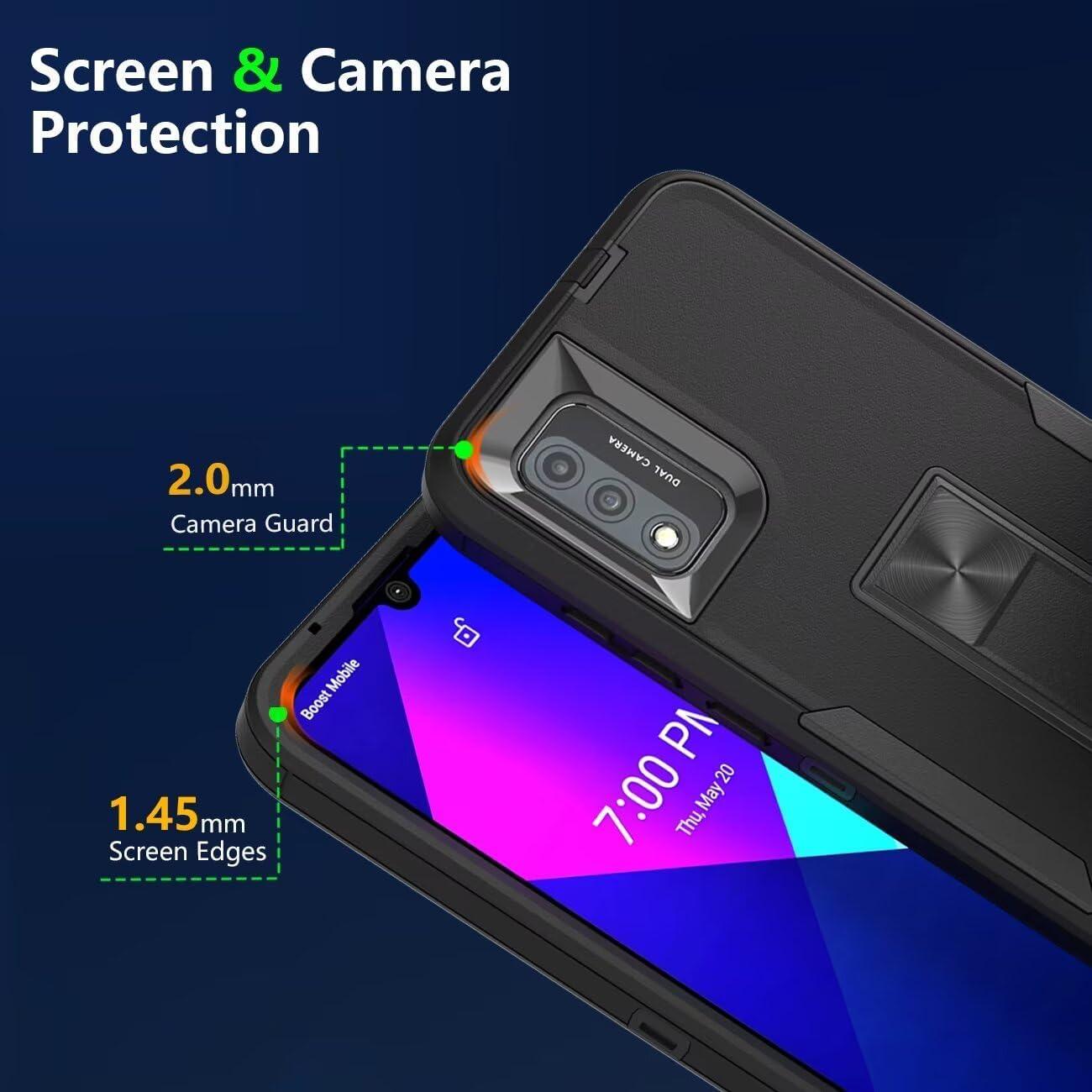 Funda Wiko Ride 3 con Protector de Pantalla y Soporte Negro