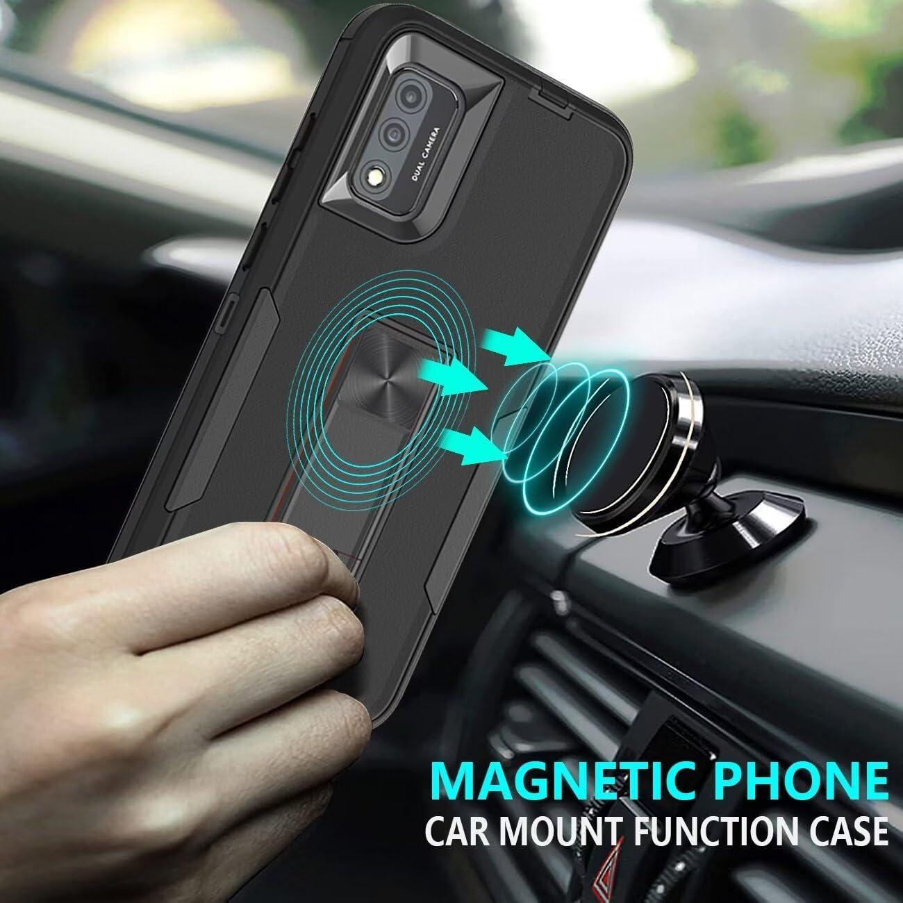 Funda Wiko Ride 3 con Protector de Pantalla y Soporte Negro