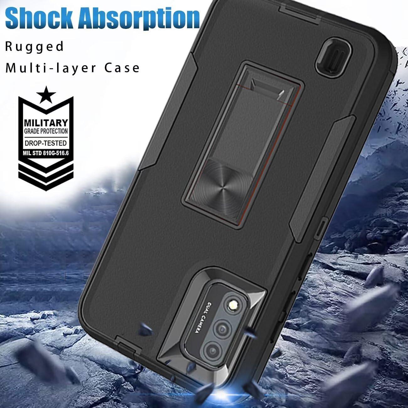 Funda Wiko Ride 3 con Protector de Pantalla y Soporte Negro