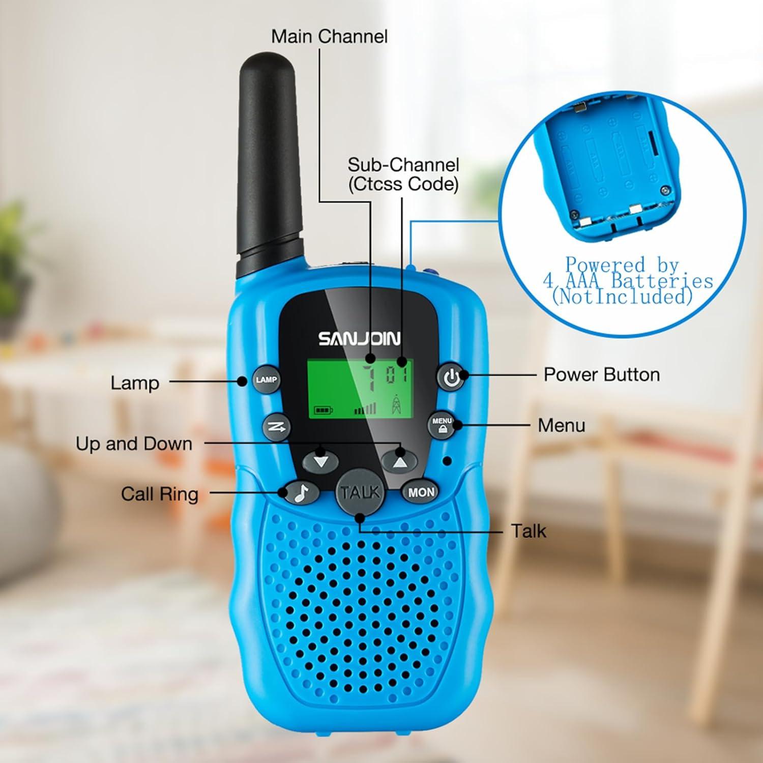 Walkie Talkies para Niños SANJOIN T-388 Rango 4.8 km