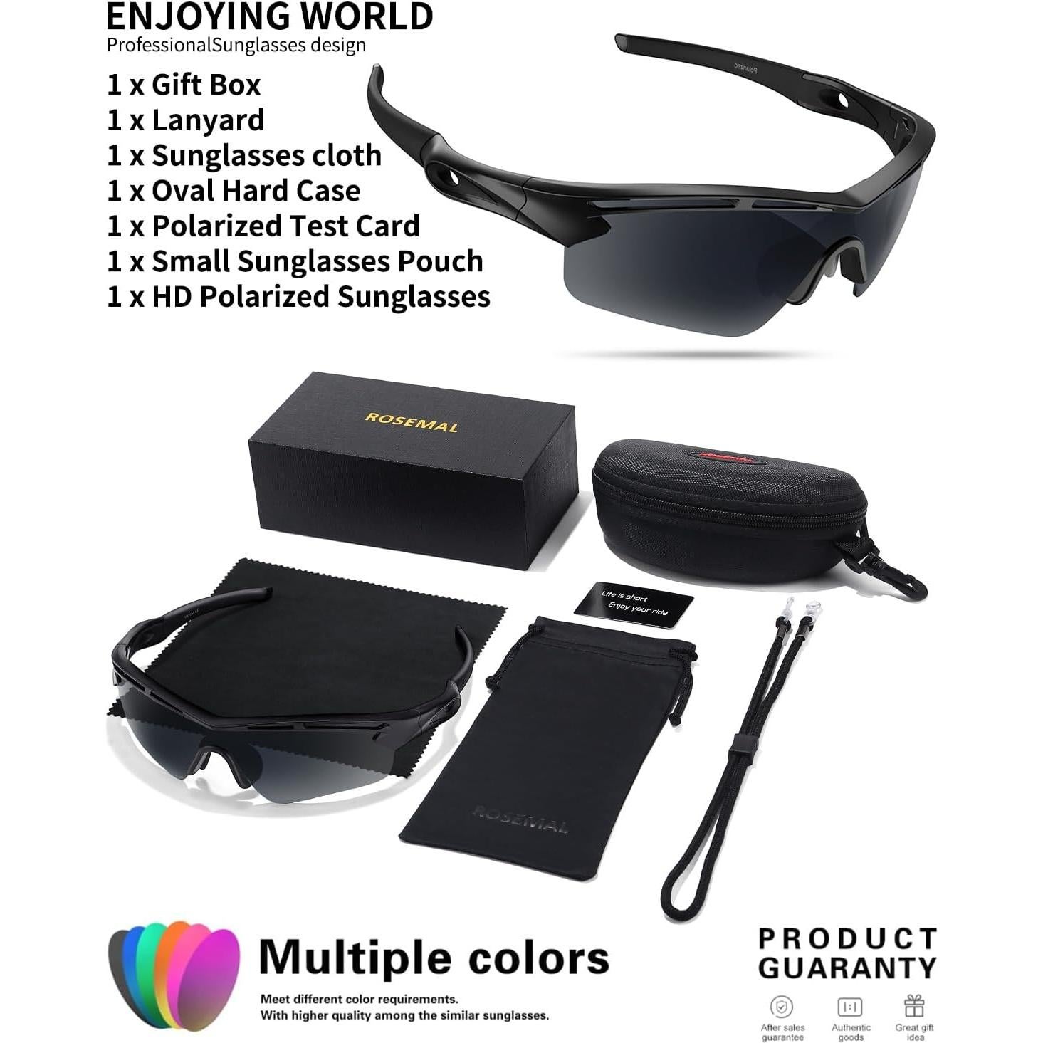 Gafas de sol deportivas polarizadas Rosemal UV400 TR90