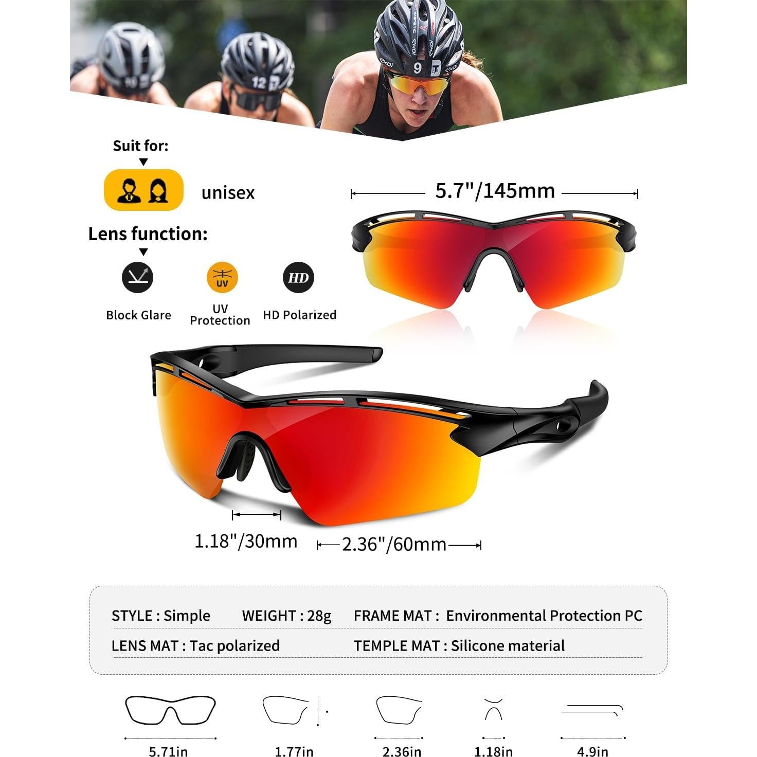Gafas de sol deportivas Rosemal 7252 polarizadas UV400