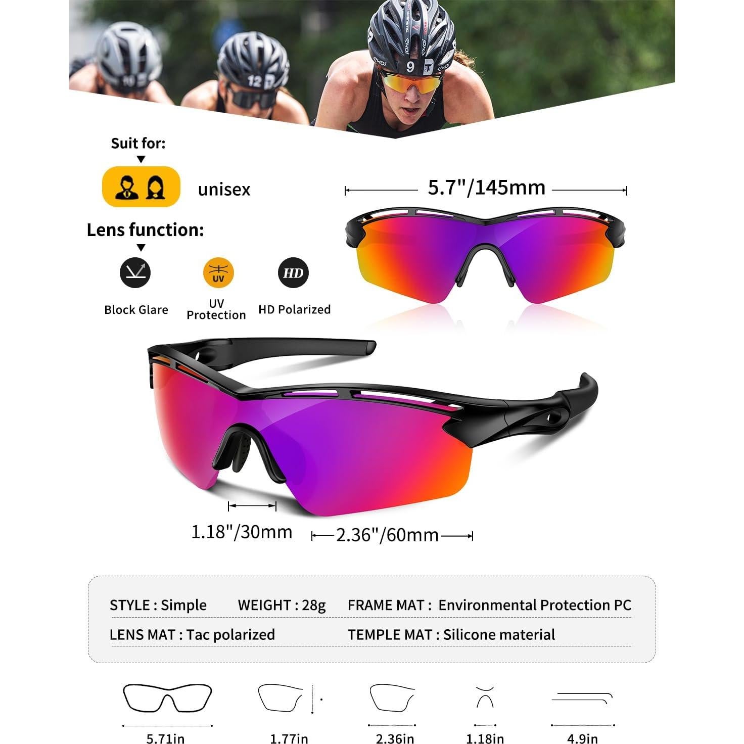 Gafas de sol deportivas Rosemal modelo 7252 UV400 TR90