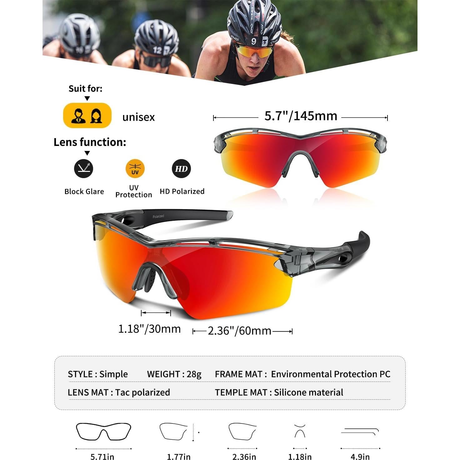 Gafas de sol deportivas Rosemal 7252 polarizadas UV400