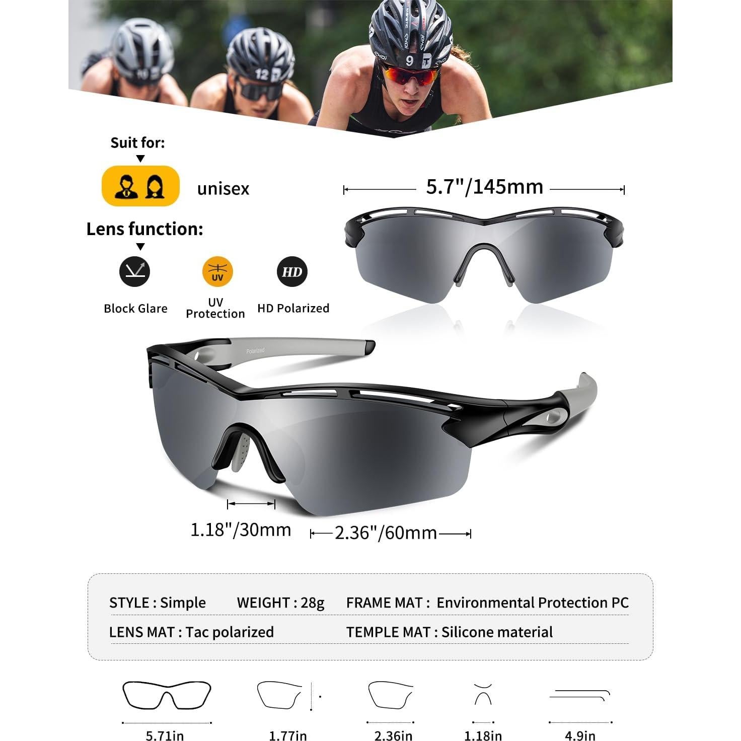 Gafas de sol deportivas Rosemal 7252 polarizadas UV400