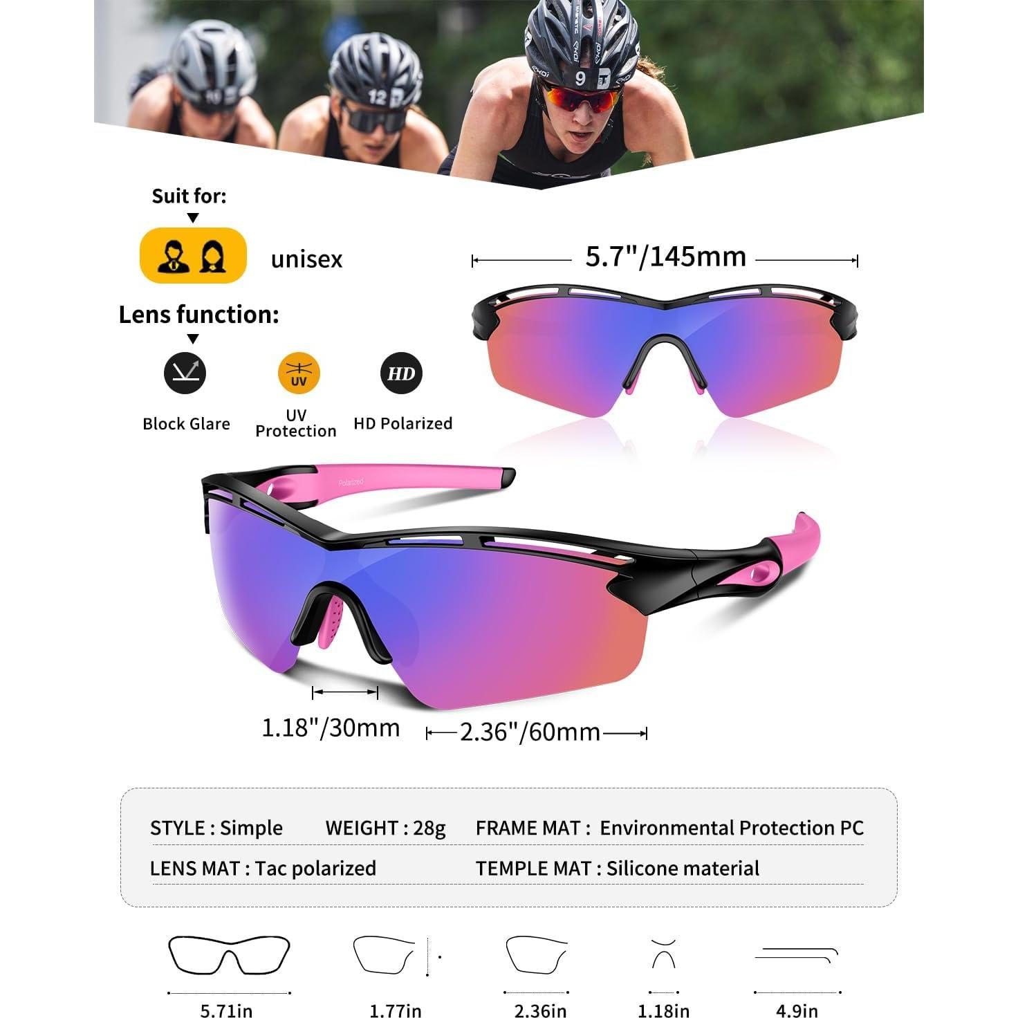 Gafas de sol deportivas Rosemal modelo 7252 polarizadas UV400