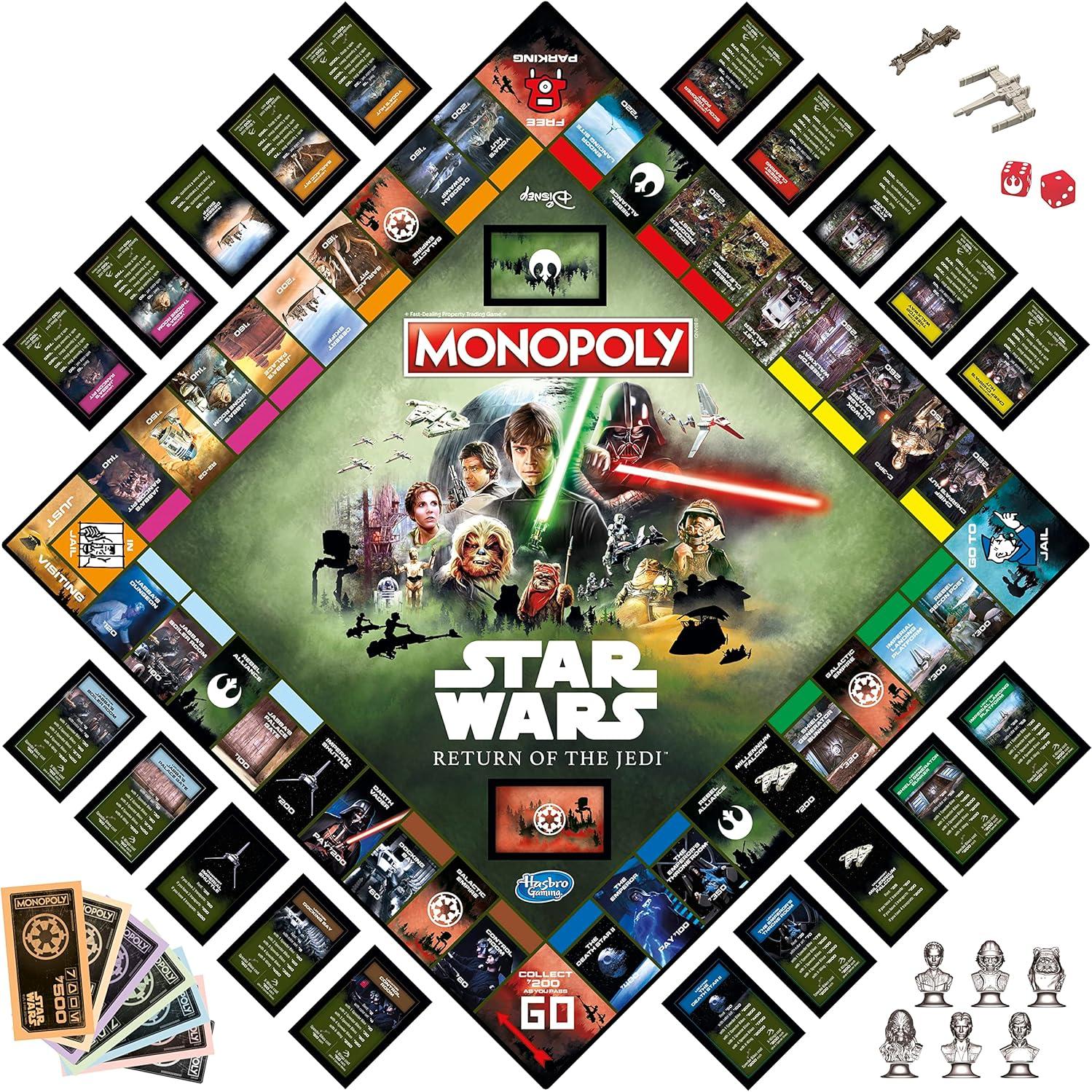 Monopoly Star Wars Hasbro El Regreso del Jedi Juego Familiar