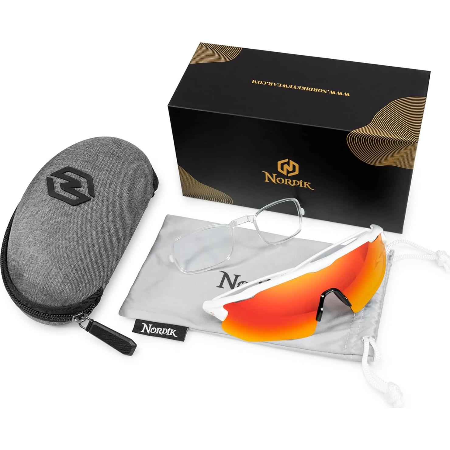 Gafas de Ciclismo Nordik AKSEL - UV400 y Lentes Rojas