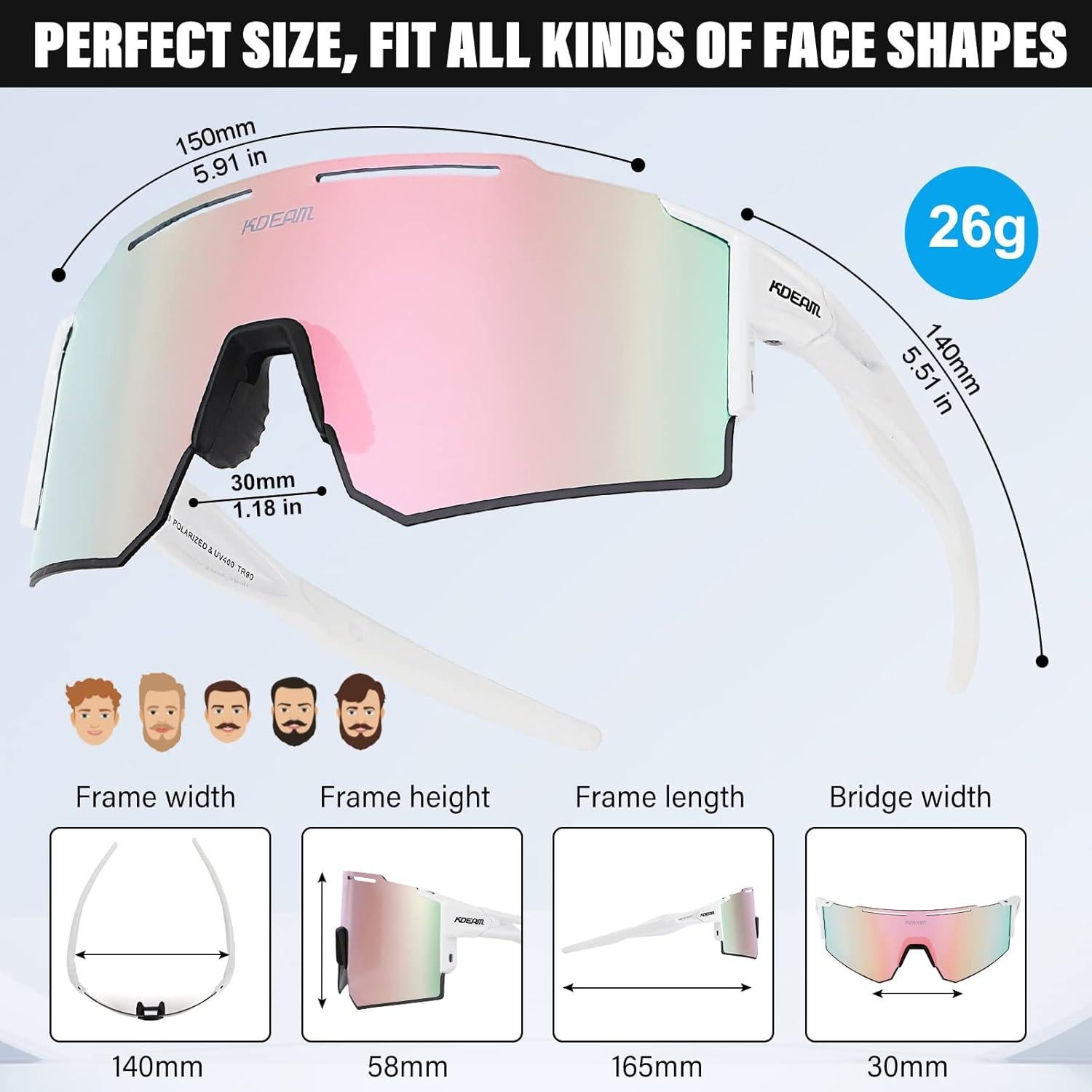 Gafas de sol deportivas ZEMFAY UV400 ligeras y cómodas