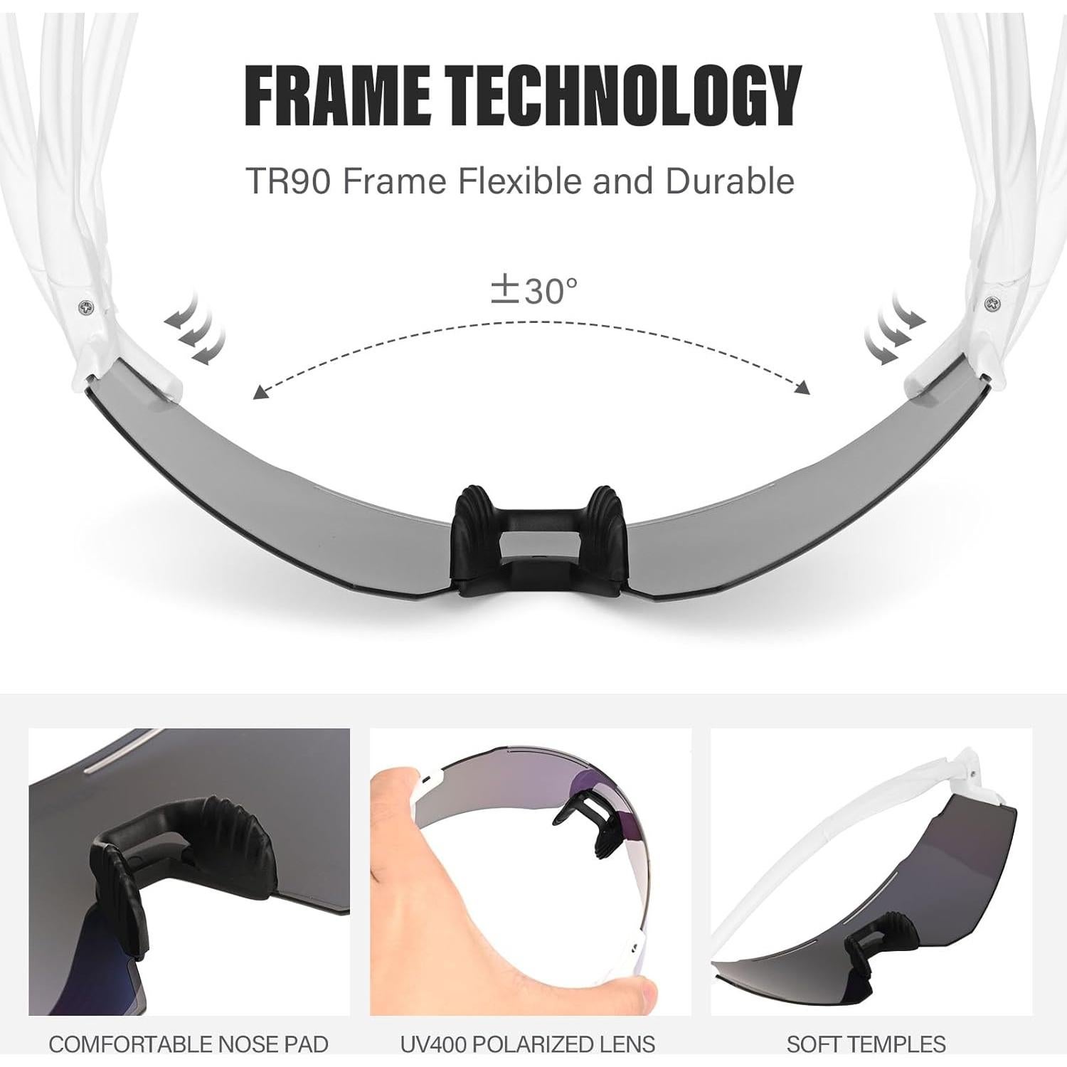 Gafas de sol ZEMFAY UV400 deportivas unisex ligeras