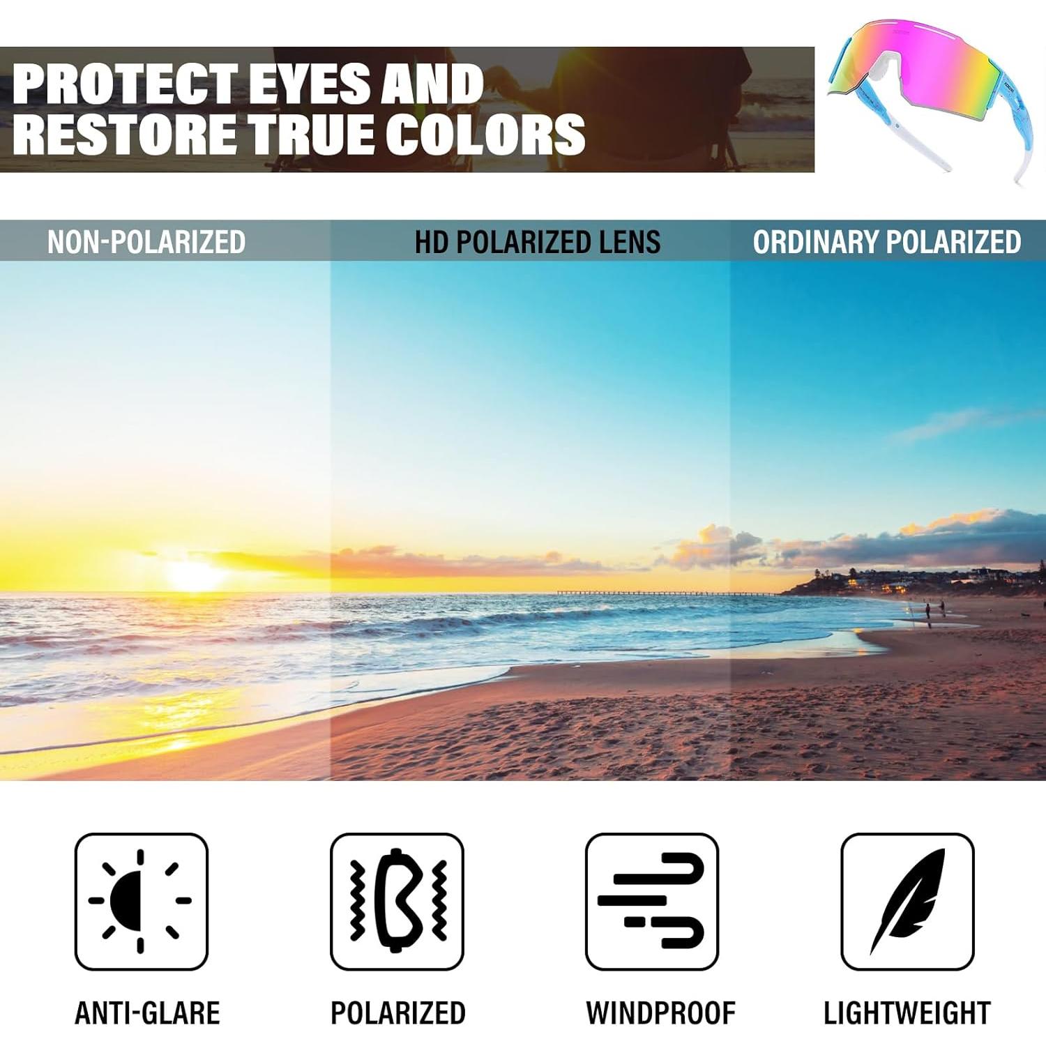 Gafas de sol deportivas ZEMFAY UV400 ligeras y cómodas