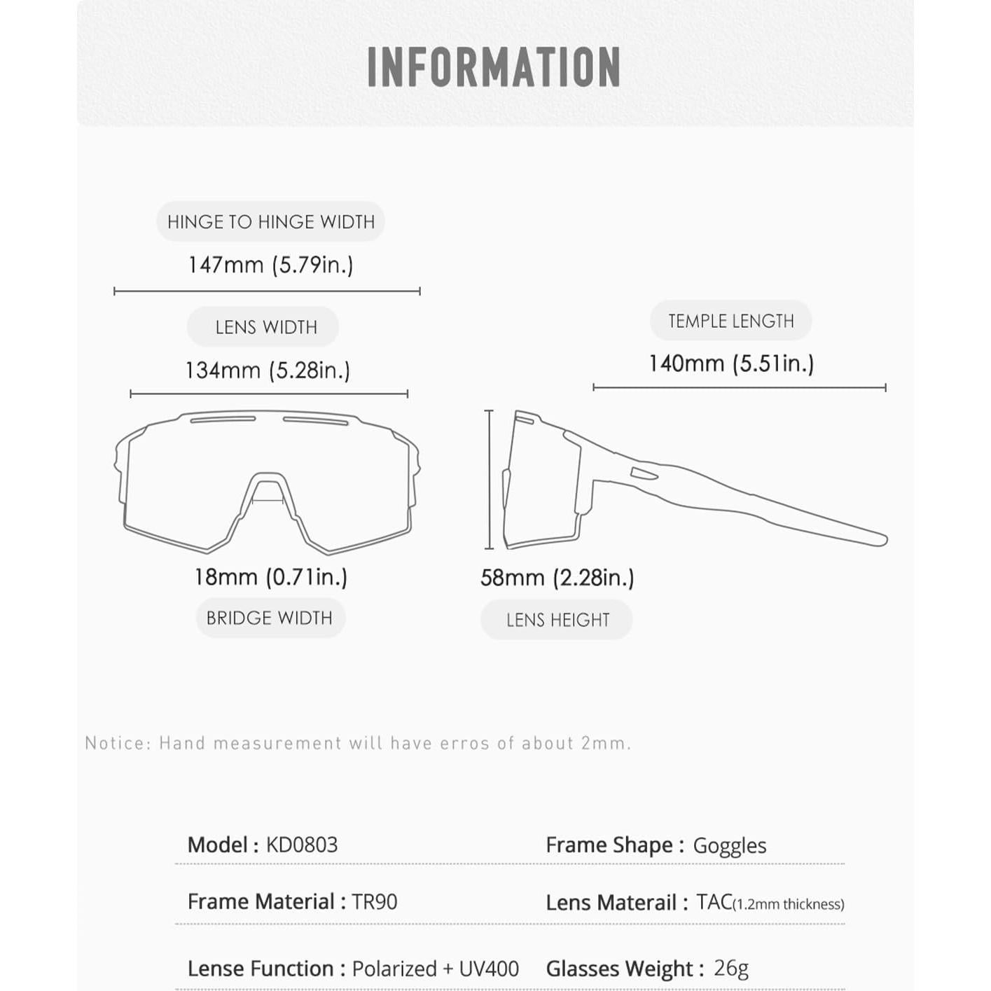 Gafas de sol ZEMFAY UV400 deportivas unisex ligeras