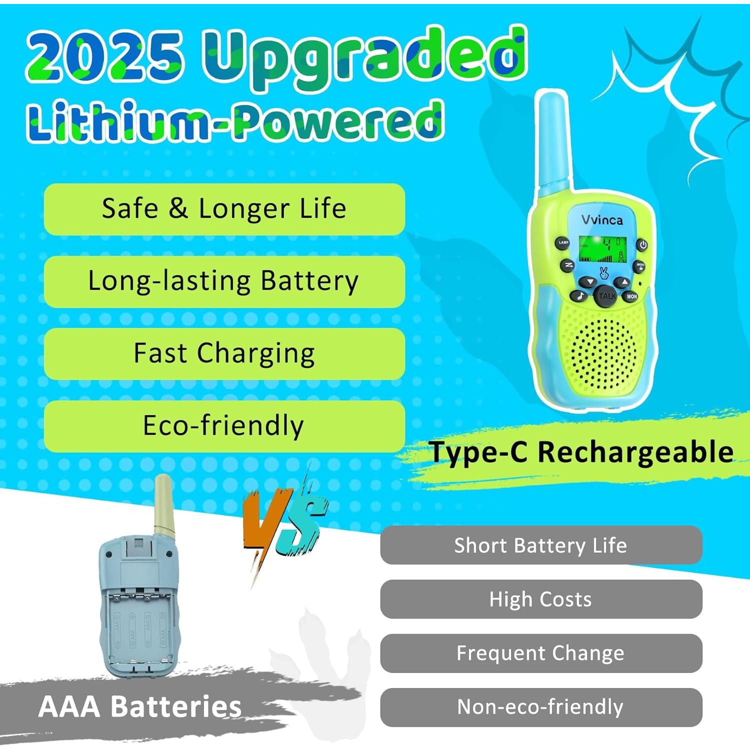 Walkie Talkies Vvinca T-388 Recargables 3000m Niños
