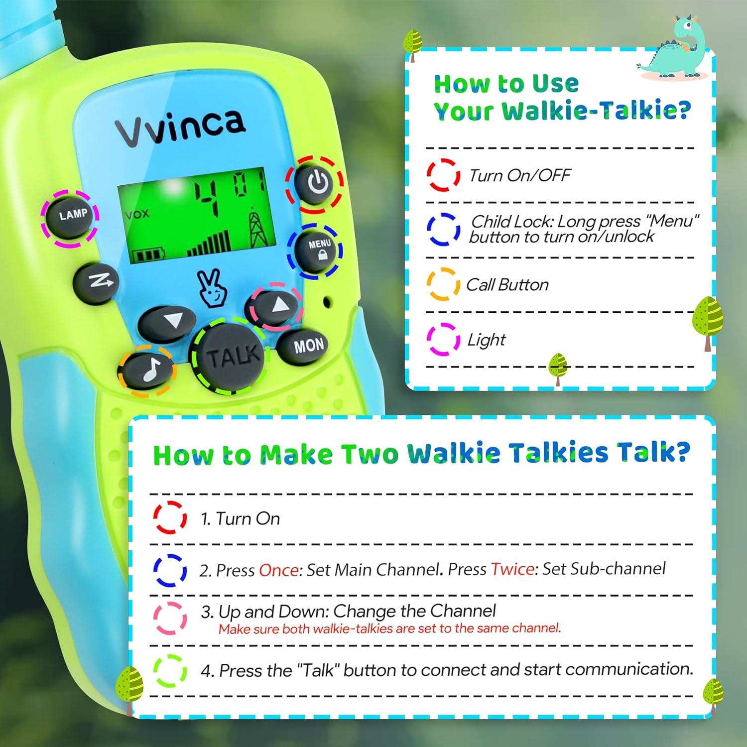Walkie Talkies Vvinca T-388 Recargables 3000m Niños