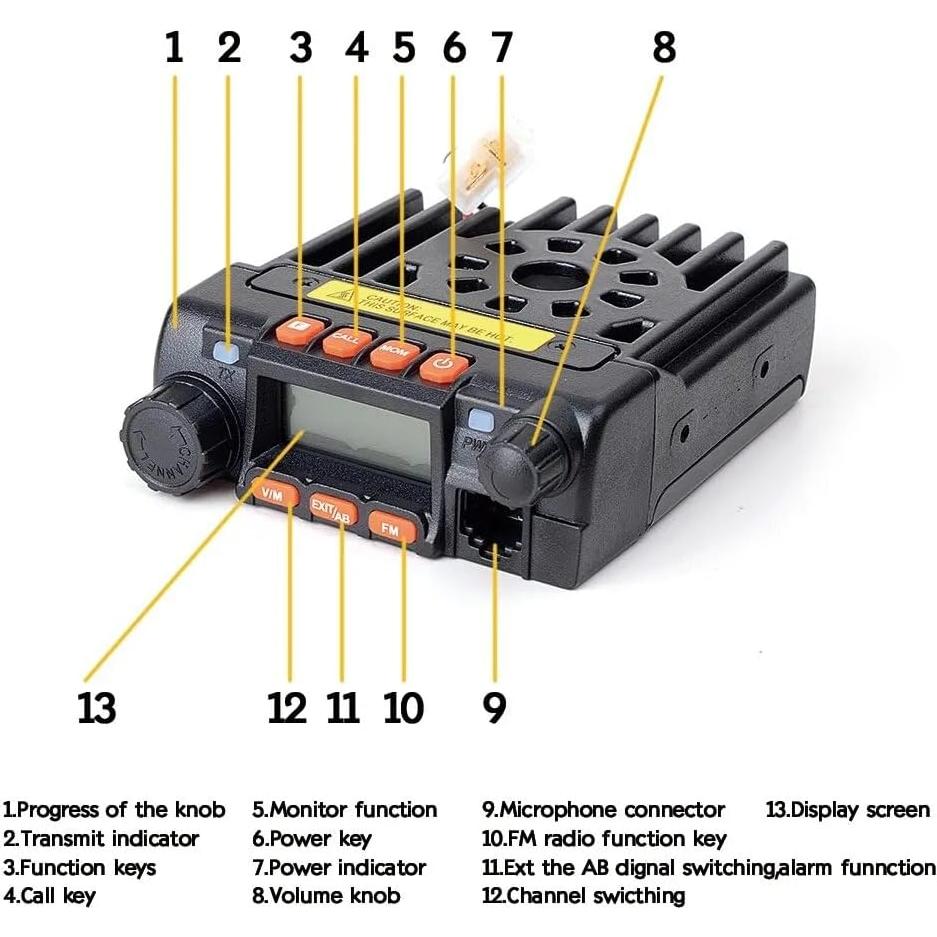 Radio Móvil Doble Banda VHF/UHF QYT KT8900 20W 200 Canales