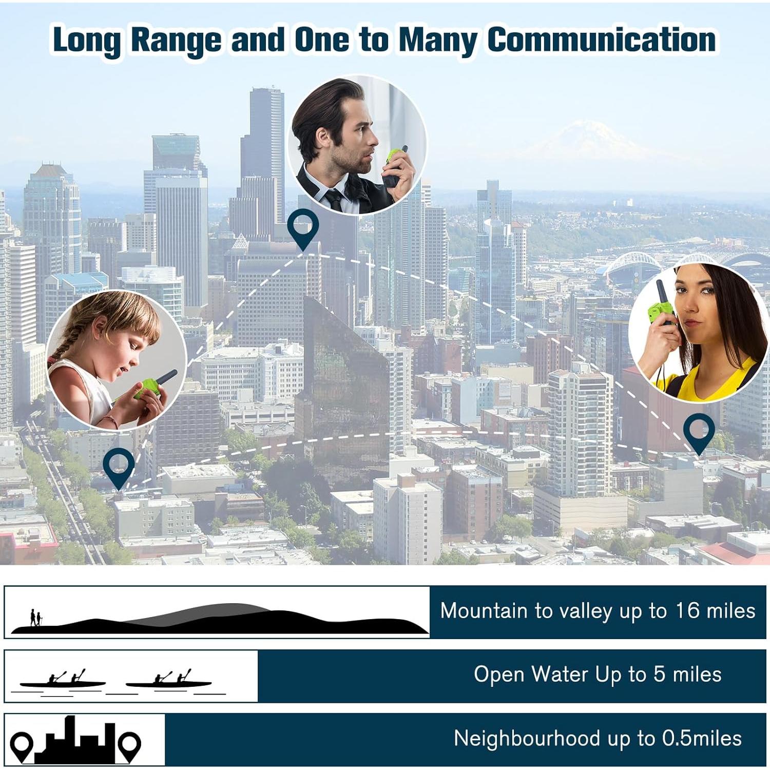 Walkie Talkies WokTok 2 Paquetes Verde Claro 22 Canales