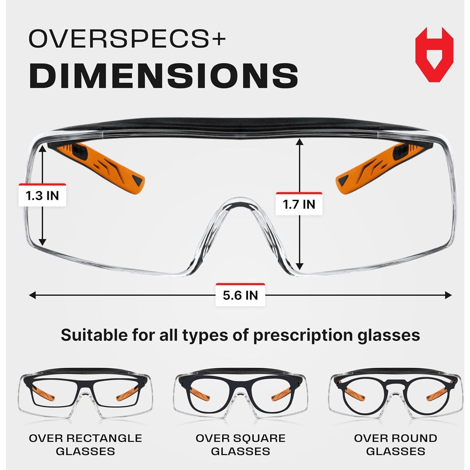 Gafas de Seguridad NoCry sobre Gafas Recetadas UV400