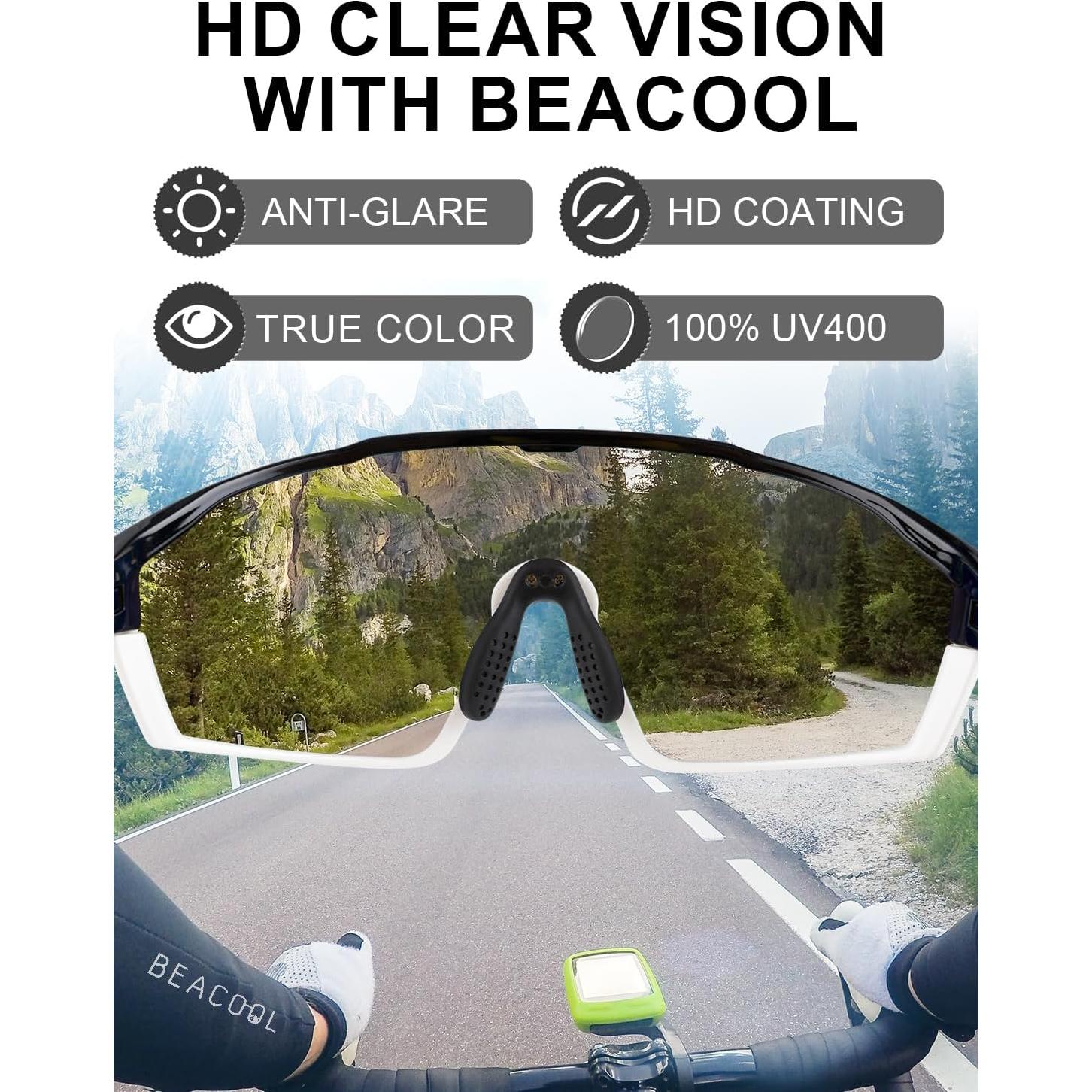 Gafas de Ciclismo BEACOOL Polarizadas UV400 para Adultos