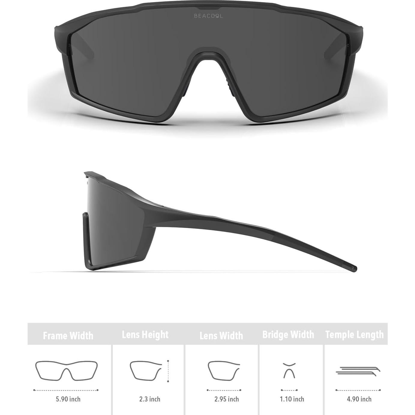 Gafas de Ciclismo BEACOOL Polarizadas UV400 para Adultos