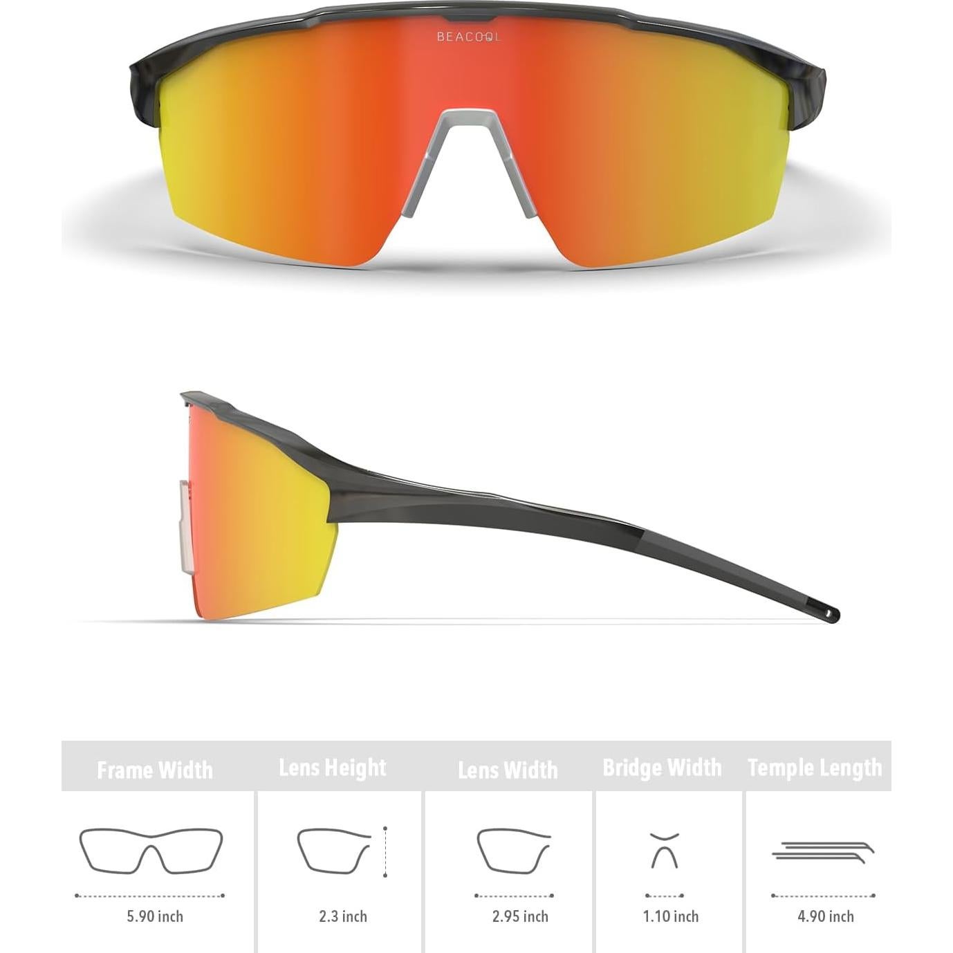 Gafas de Ciclismo BEACOOL Polarizadas UV400 para Adultos