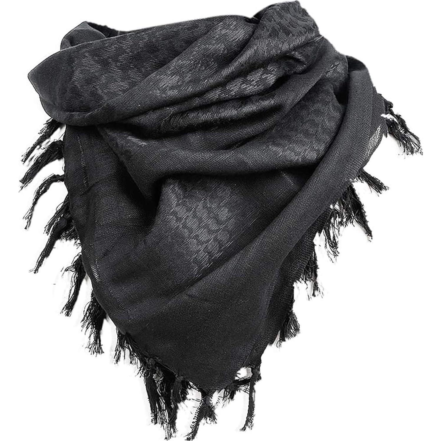 Bufanda Táctica Militar Luxns Shemagh 100% Algodón Negra
