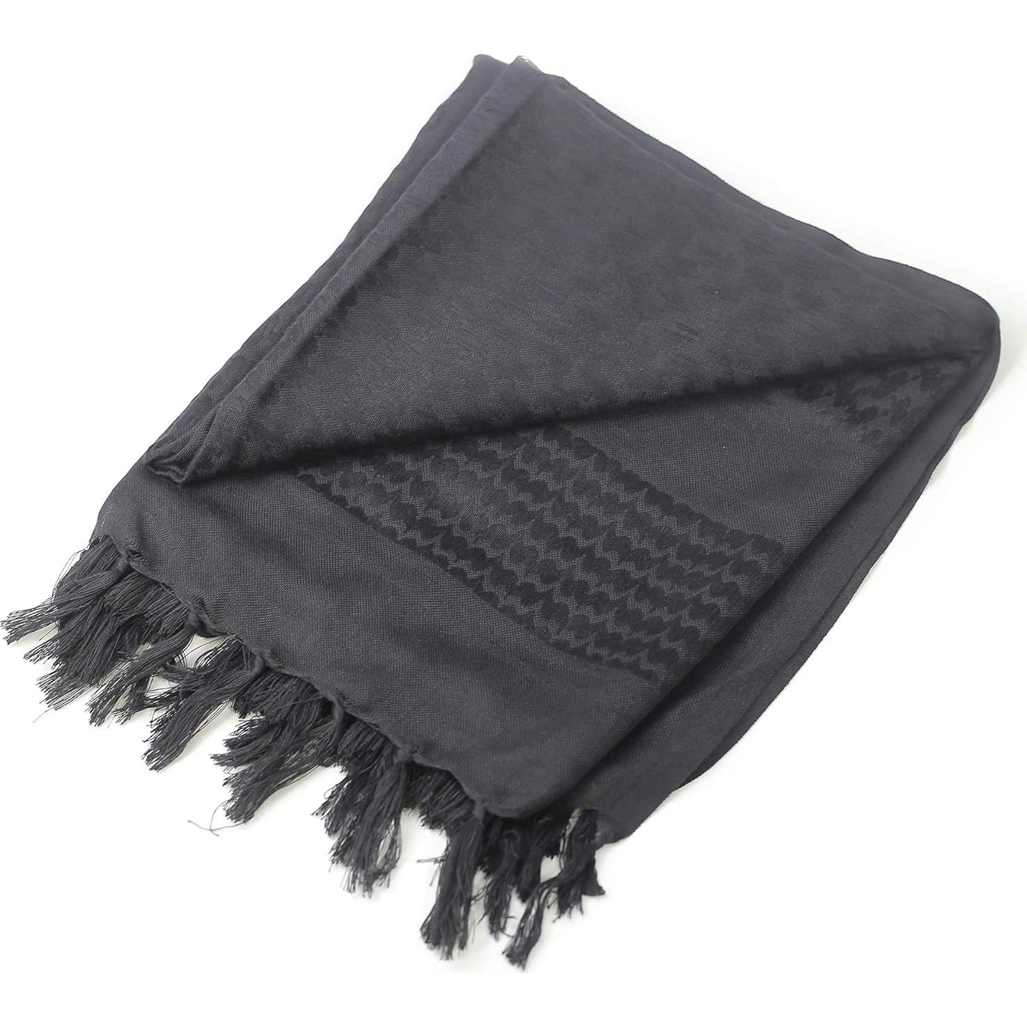 Bufanda Táctica Militar Luxns Shemagh 100% Algodón Negra