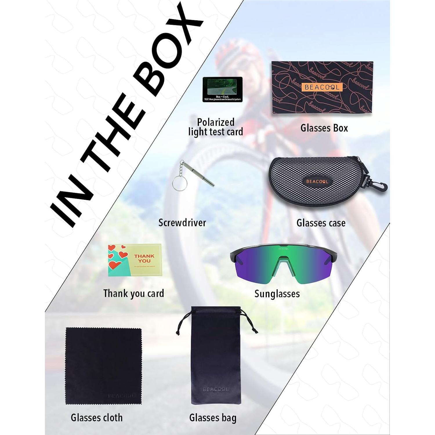 Gafas de Ciclismo BEACOOL Polarizadas UV400 TR90 Unisex