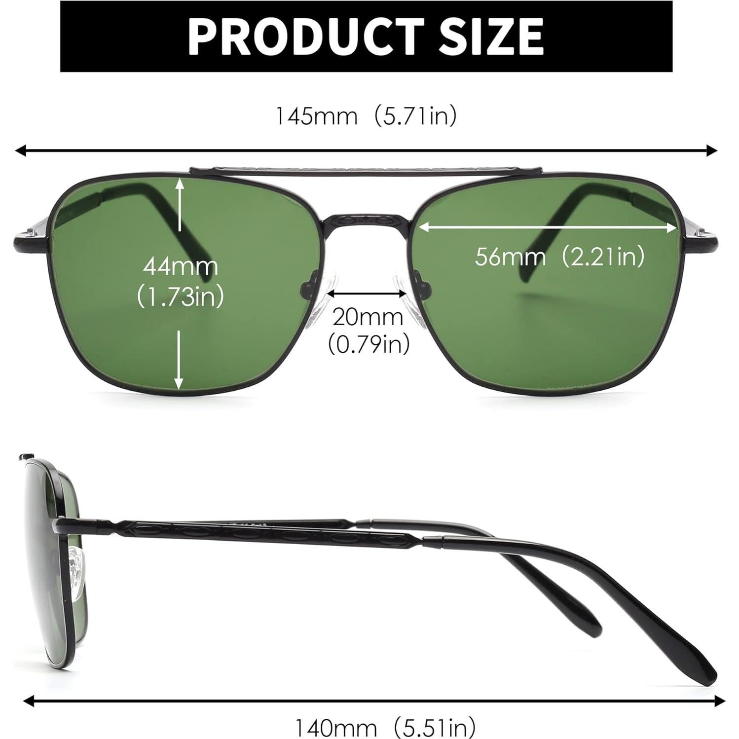 Gafas de Sol Cuadradas Aviador JIM HALO Lentes de Vidrio