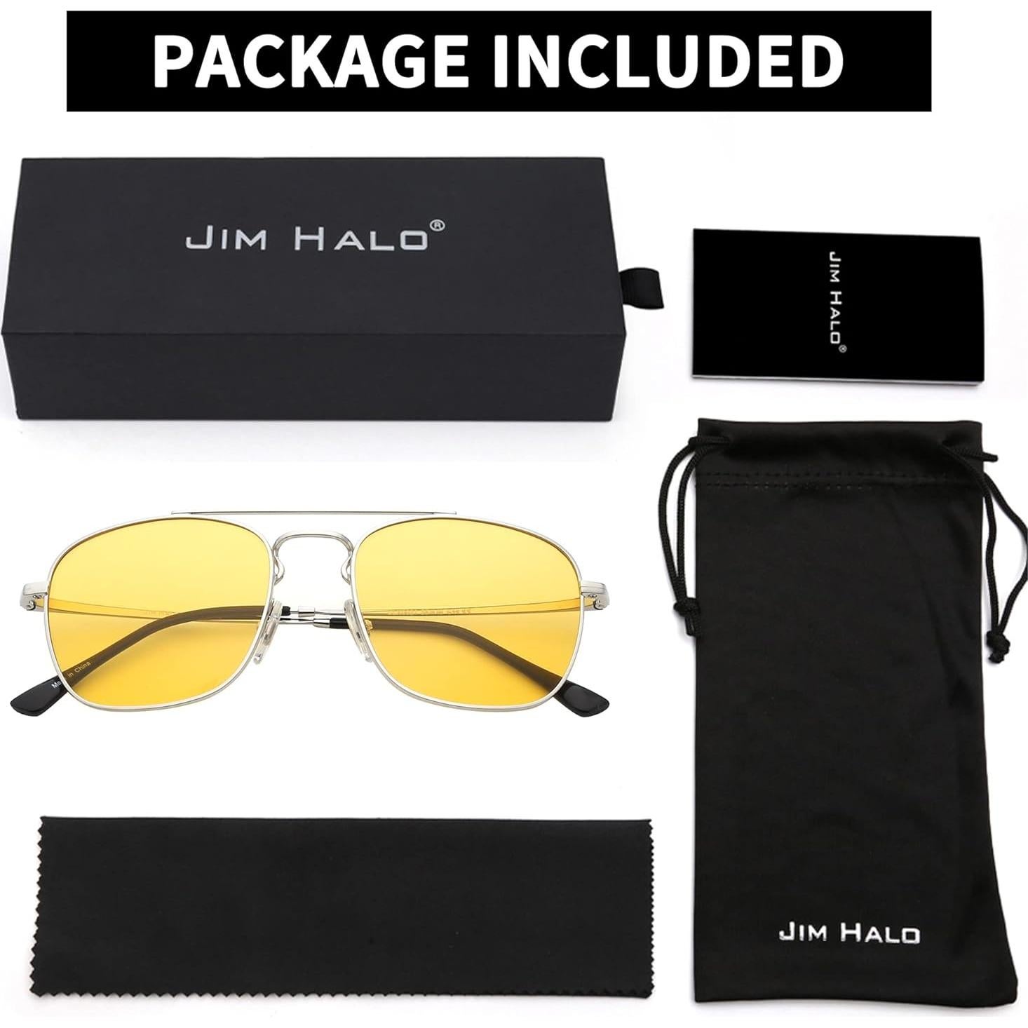 Gafas de Sol Aviador JIM HALO Lentes Amarillos Polarizados