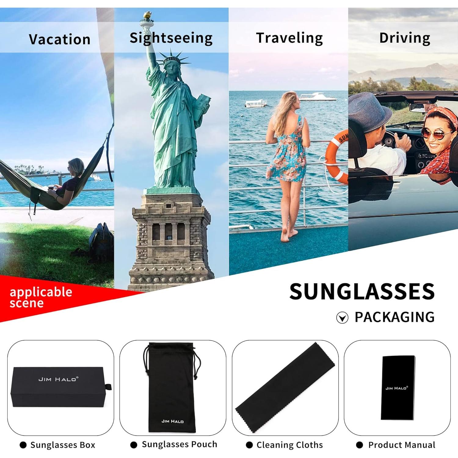 Gafas de Sol Jim Halo Cuadradas con Lentes de Vidrio