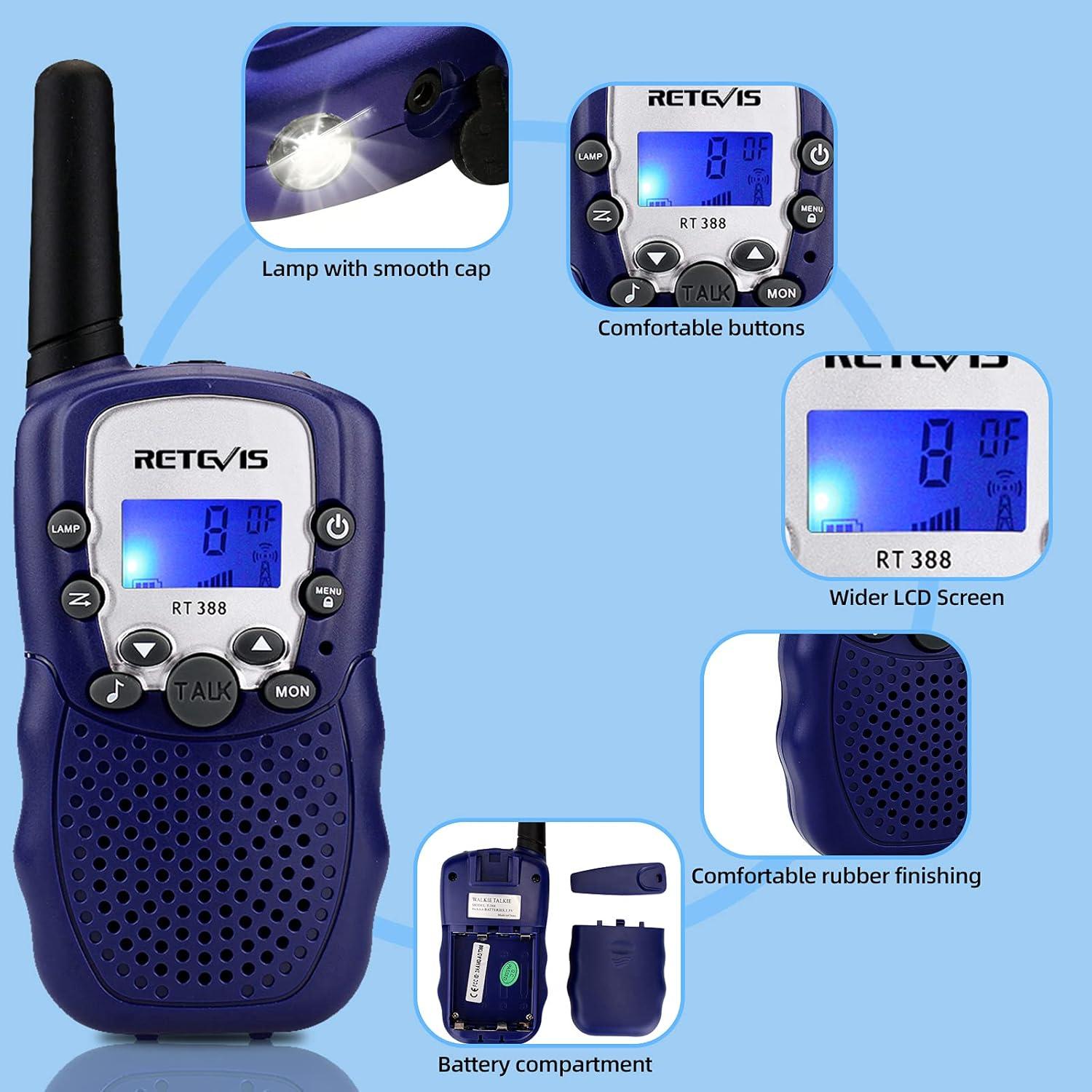 Walkie Talkies Retevis RT388 para Niños 2 Vías Azul