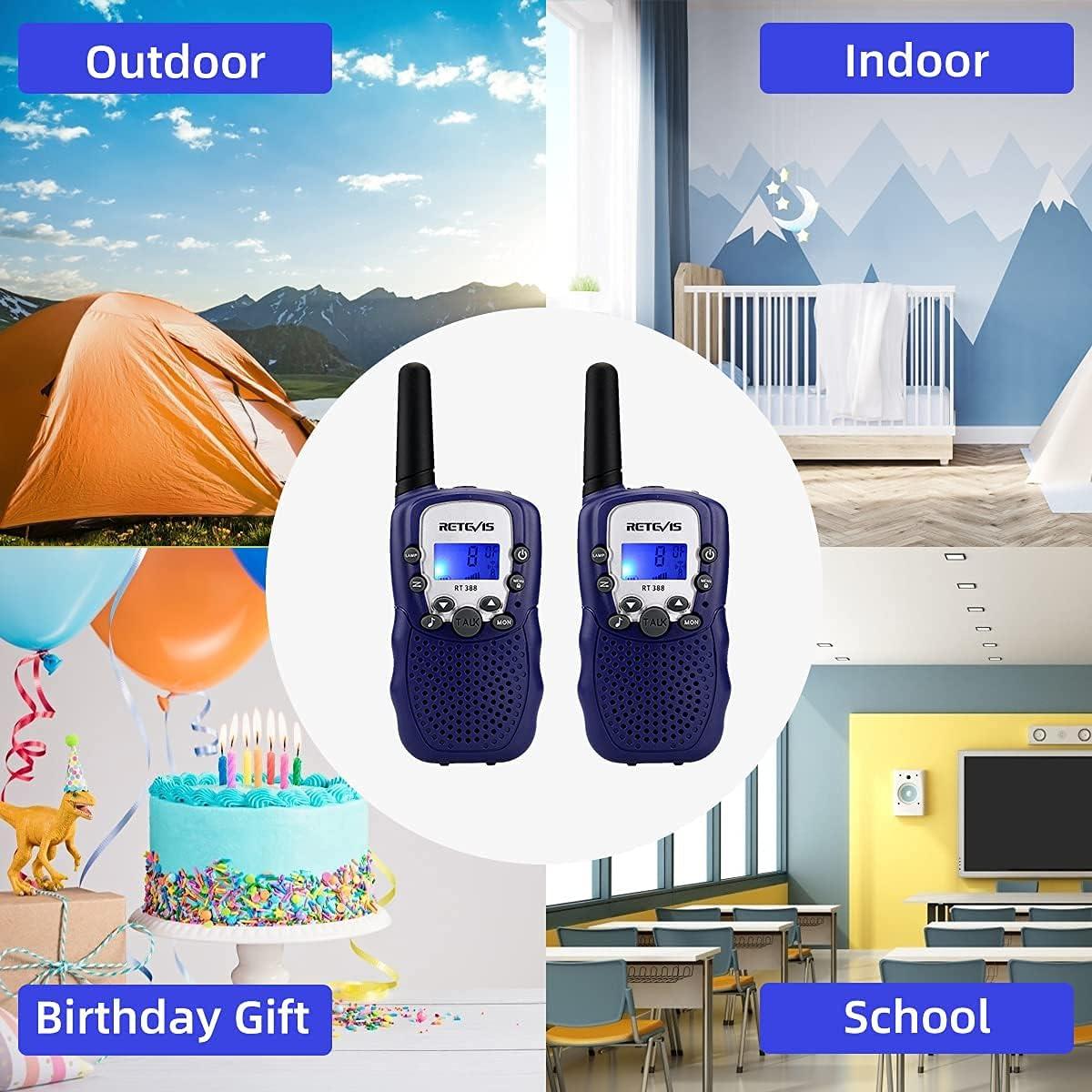 Walkie Talkies Retevis RT388 para Niños 2 Vías Azul