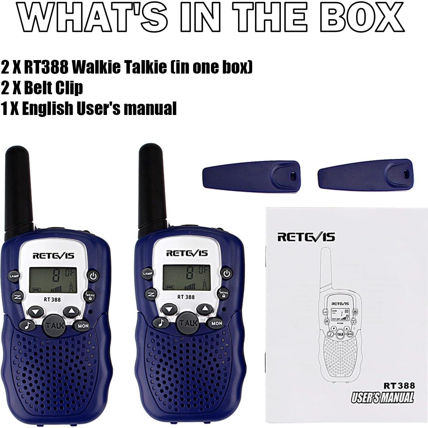 Walkie Talkies Retevis RT388 para Niños 2 Vías Azul