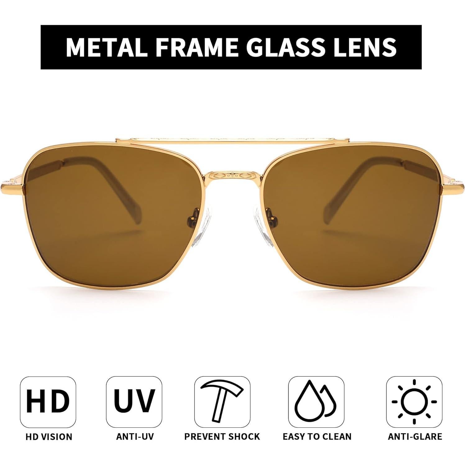 Gafas de Sol Aviador JIM HALO Lentes de Vidrio UV