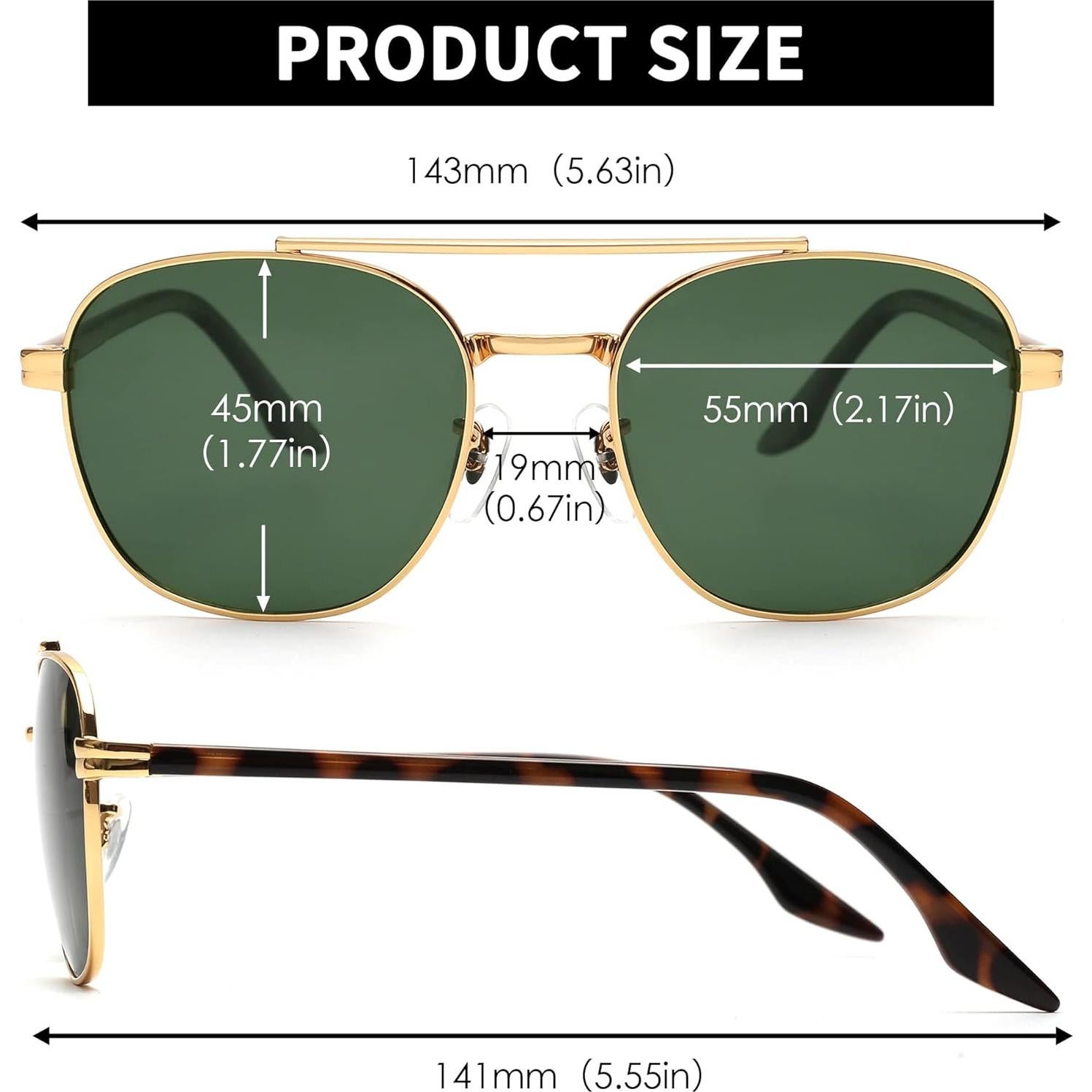 Gafas de Sol Aviador JIM HALO Lentes Verde Polarizado