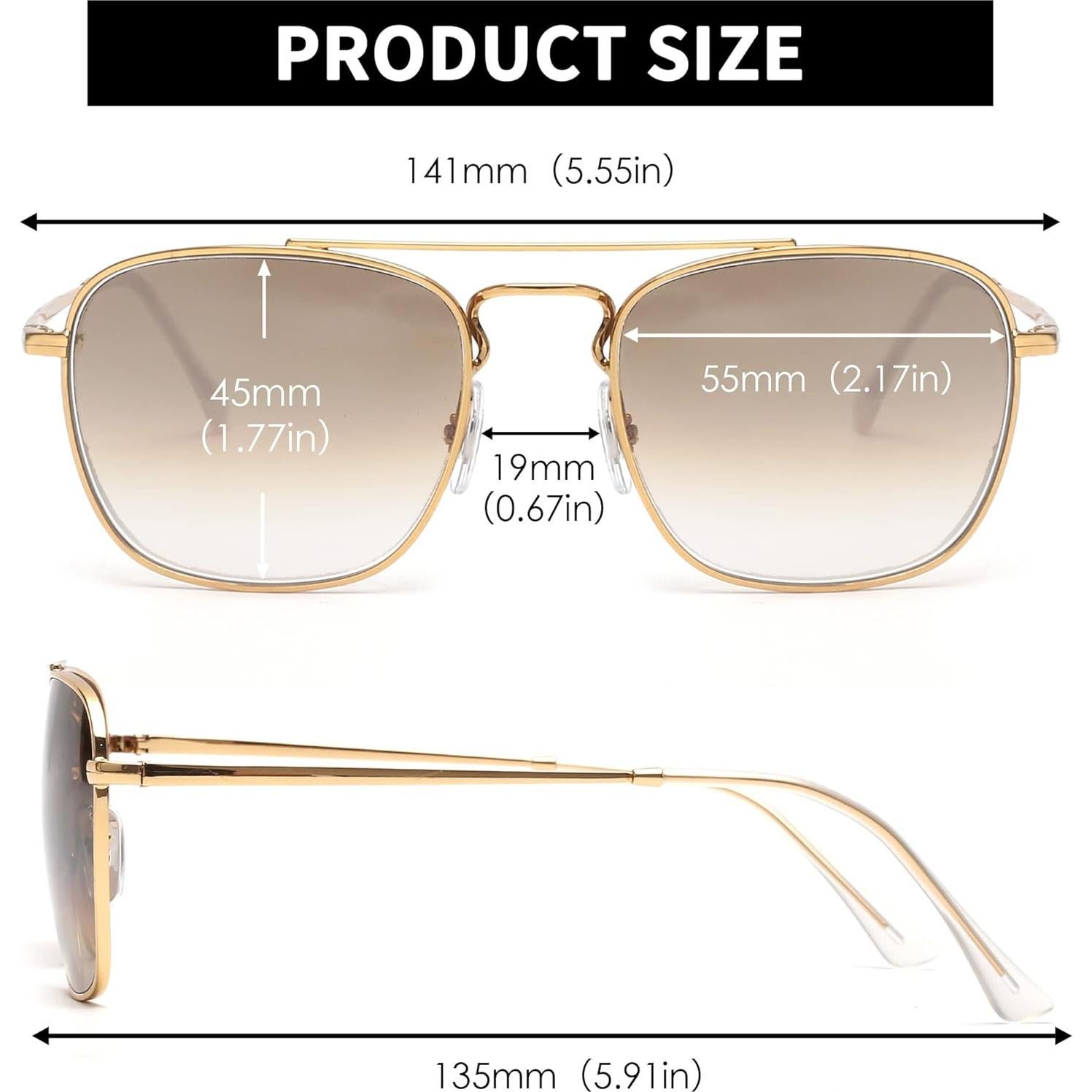 Gafas de Sol Aviador JIM HALO con Lentes de Vidrio UV400