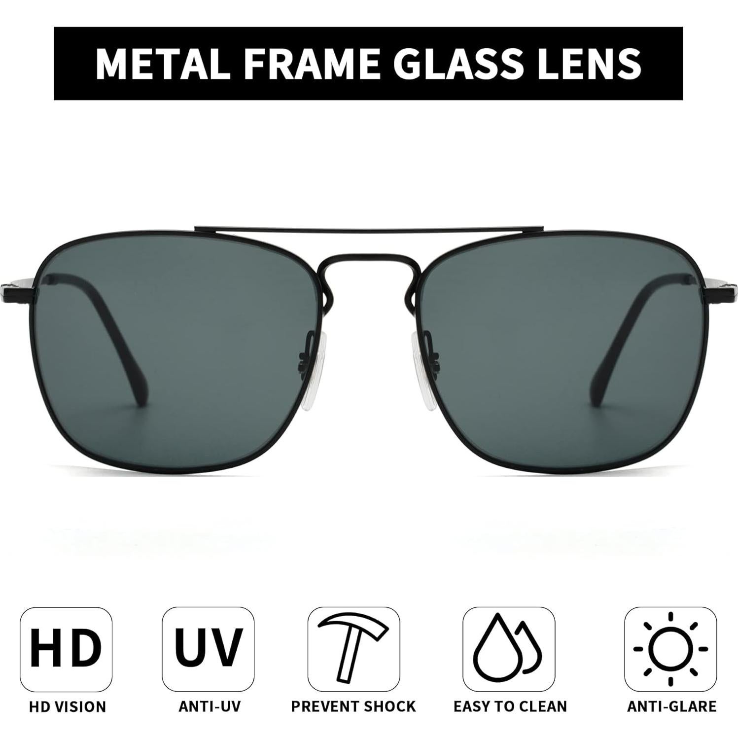 Gafas de Sol Aviador Jim Halo Metal con Lentes de Vidrio