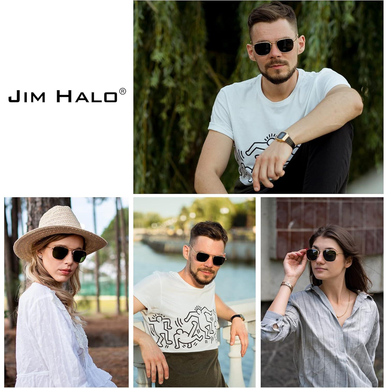 Gafas de Sol Aviador Jim Halo Metal con Lentes de Vidrio