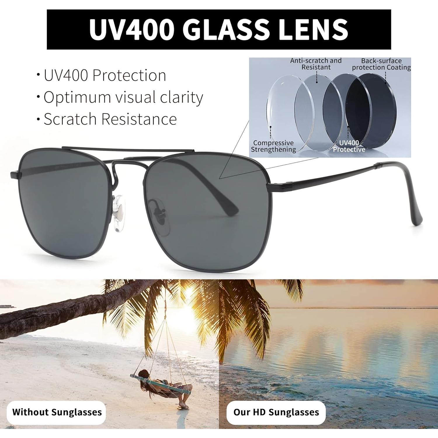 Gafas de Sol Aviador Jim Halo Metal con Lentes de Vidrio