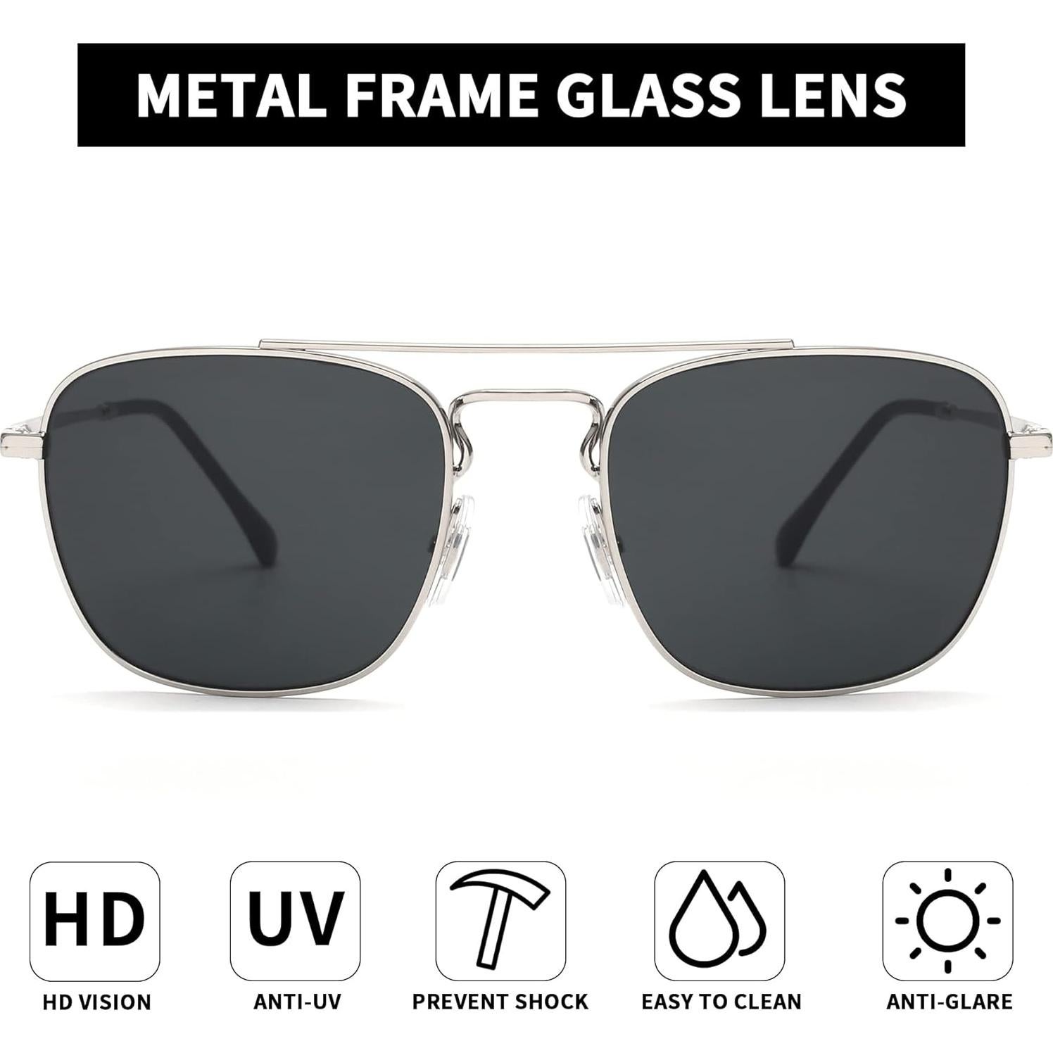 Gafas de Sol Aviador Jim Halo Metal con Lentes de Vidrio