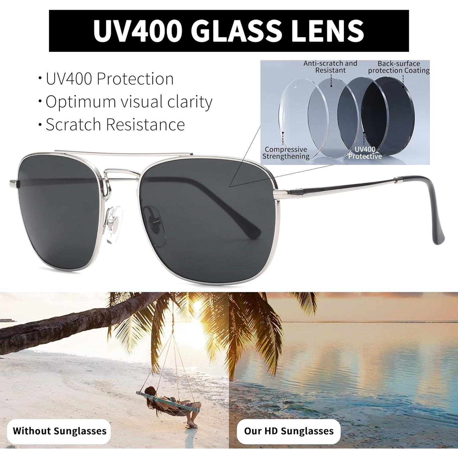 Gafas de Sol Aviador Jim Halo Metal con Lentes de Vidrio