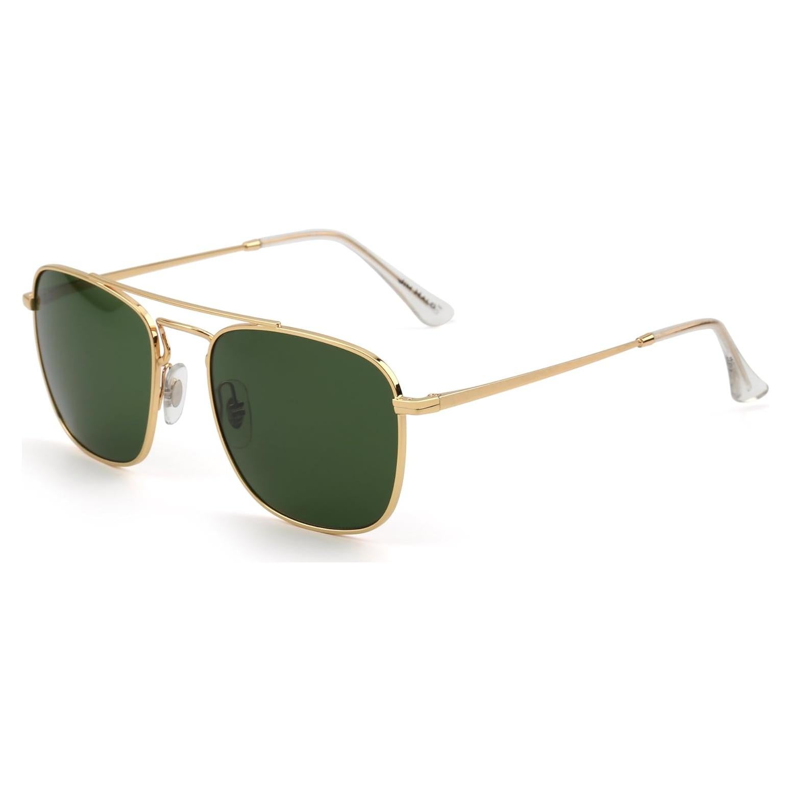 Gafas de Sol Aviador JIM HALO Montura Dorada Lente Verde